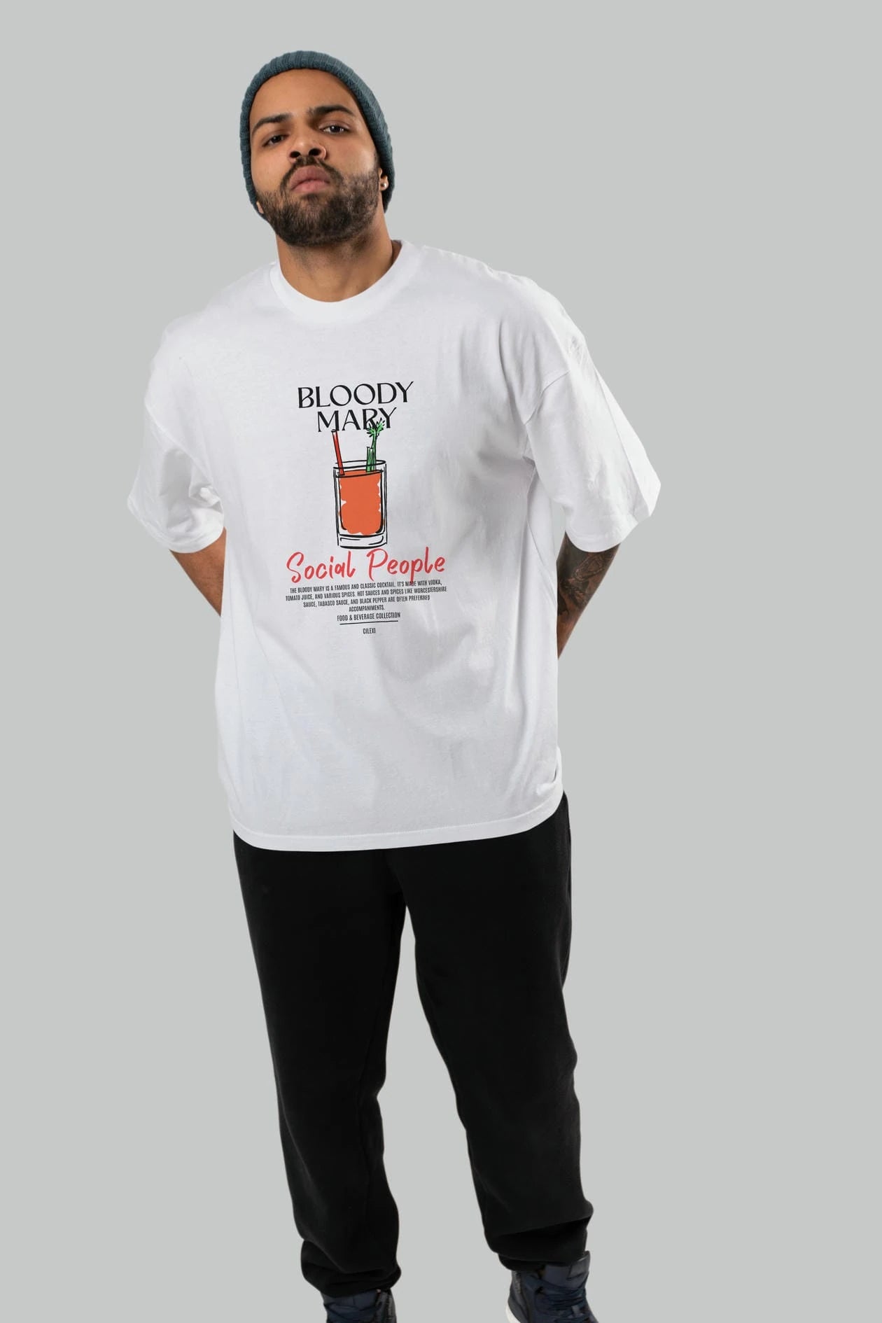 Bloody Mary Kokteyl Serisi ön Baskılı Oversize t-shirt Erkek Kadın %100 Pamuk Bisiklet Yaka tişort