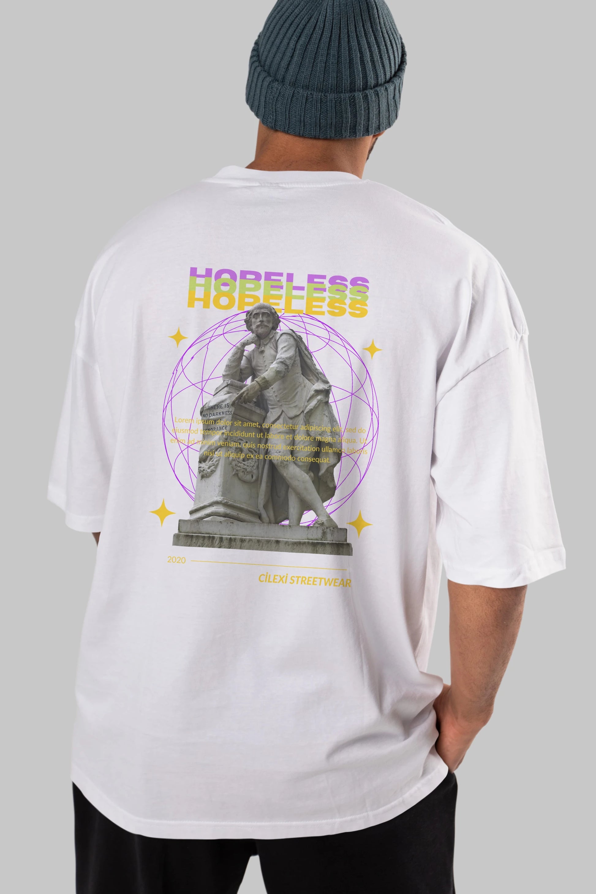 Hopeless Arka Baskılı Oversize t-shirt Erkek Kadın Unisex