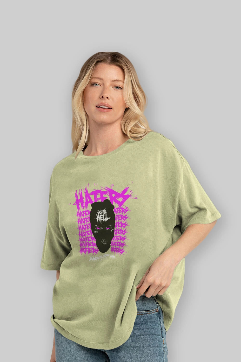 Haters Brooklyn Street Club Ön Baskılı Oversize t-shirt Erkek Kadın Unisex