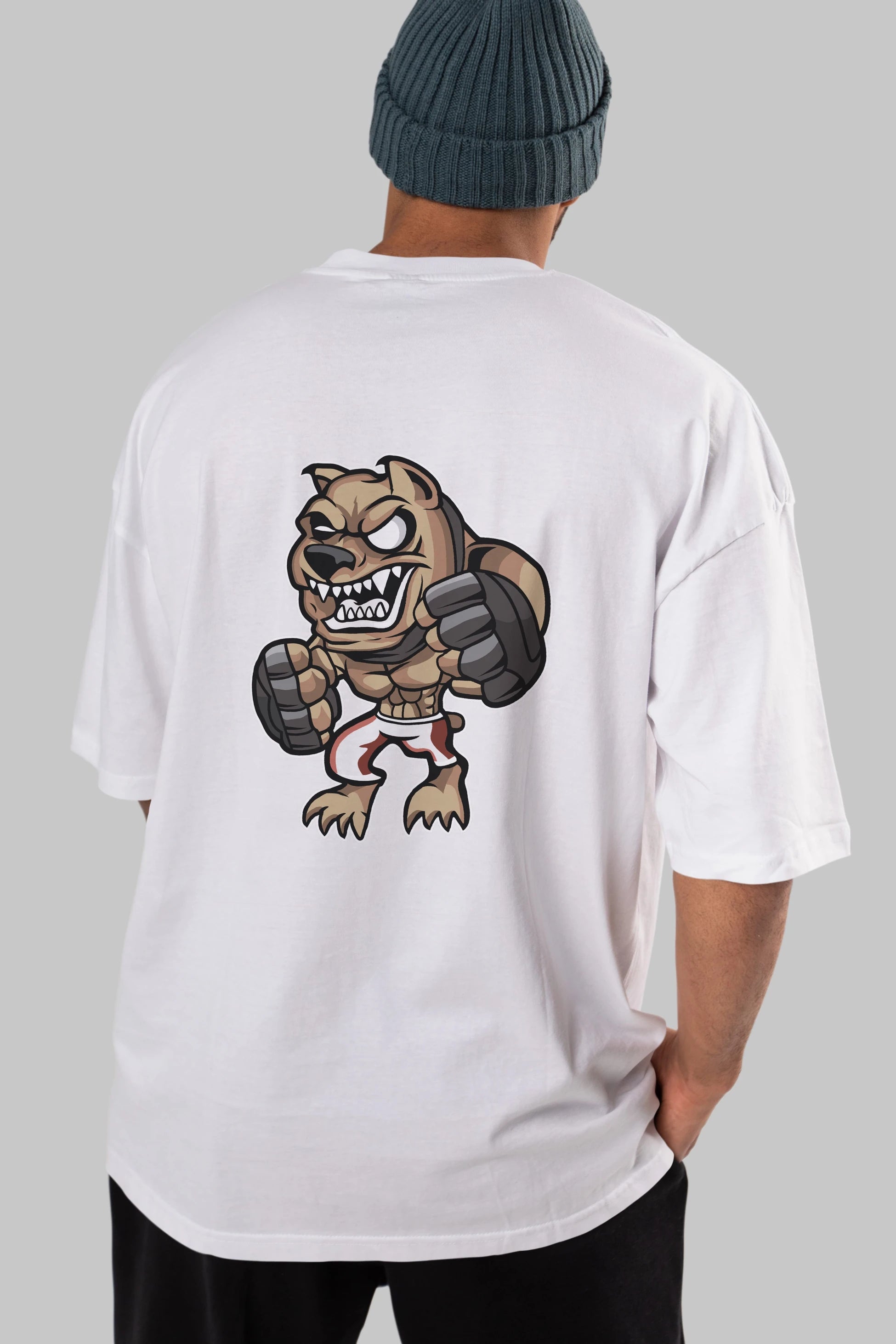 MMA Dog Arka Baskılı Oversize t-shirt Erkek Kadın Unisex %100 Pamuk tişort