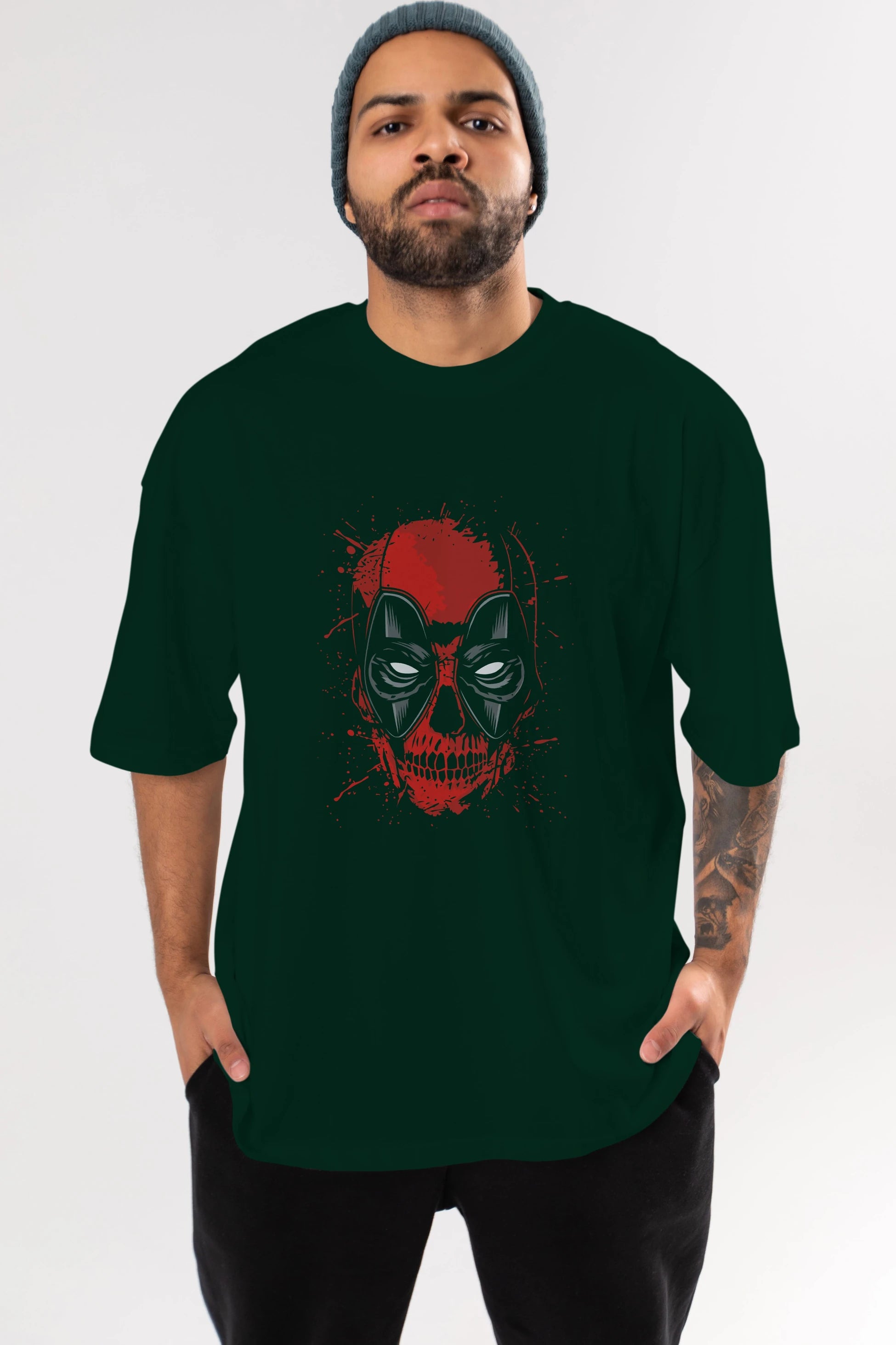 Deadpool (3) Ön Baskılı Oversize t-shirt Erkek Kadın Unisex %100 Pamuk Bisiklet Yaka tişort