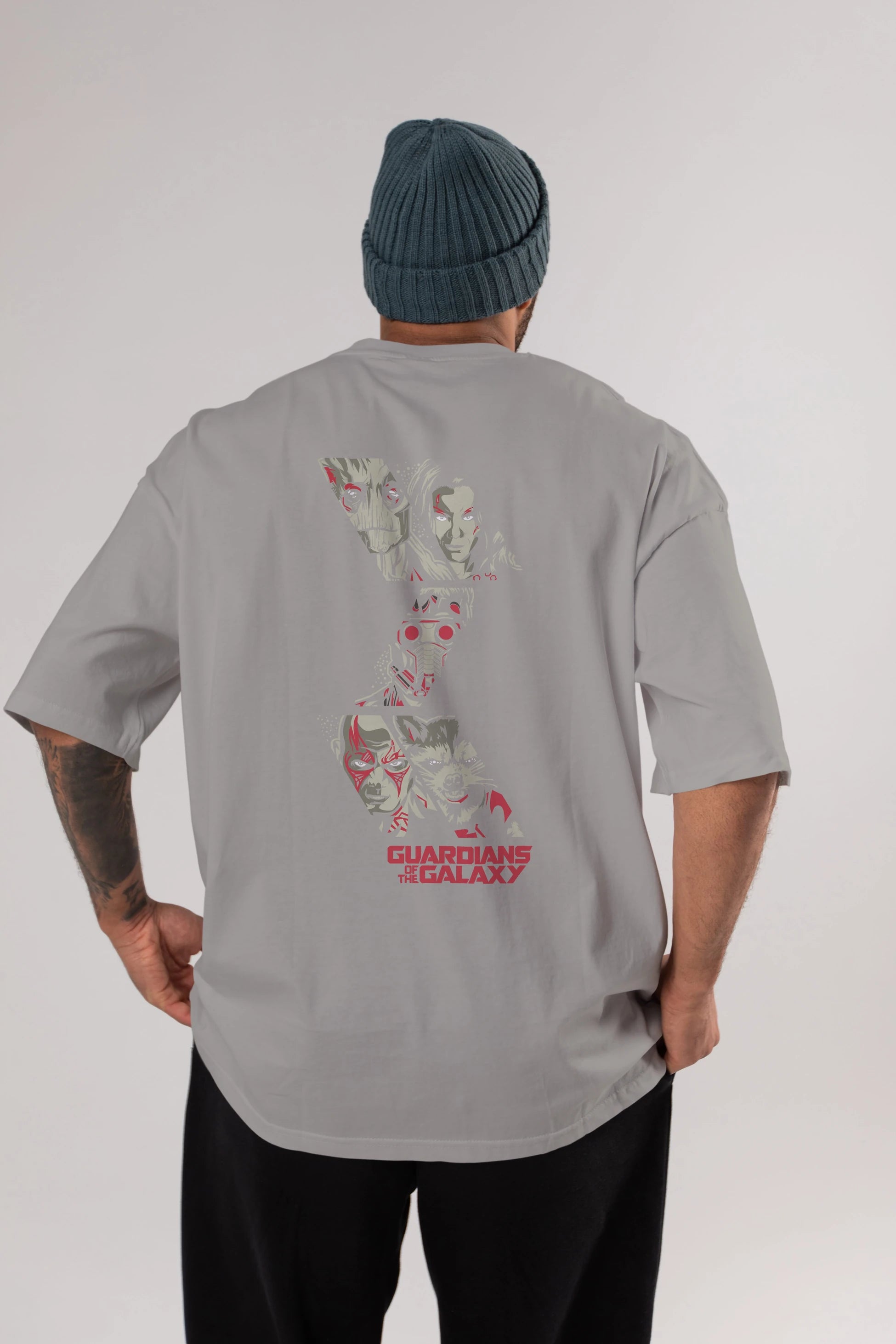 Guardians of The Galaxy (2) Arka Baskılı Oversize t-shirt Erkek Kadın Unisex %100 Pamuk Bisiklet Yaka tişort