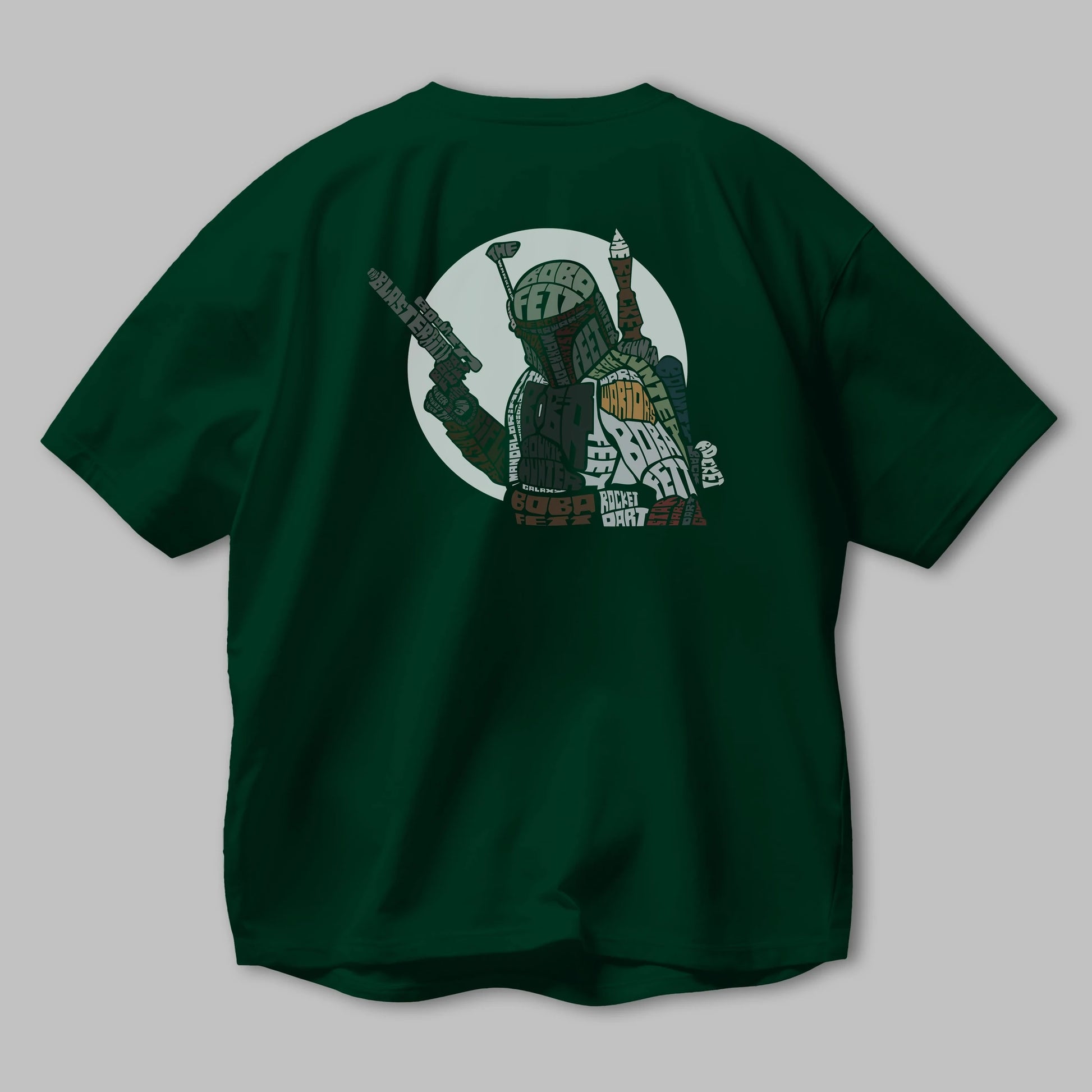 Boba Fett Arka Baskılı Oversize t-shirt %100 pamuk Erkek Kadın Unisex