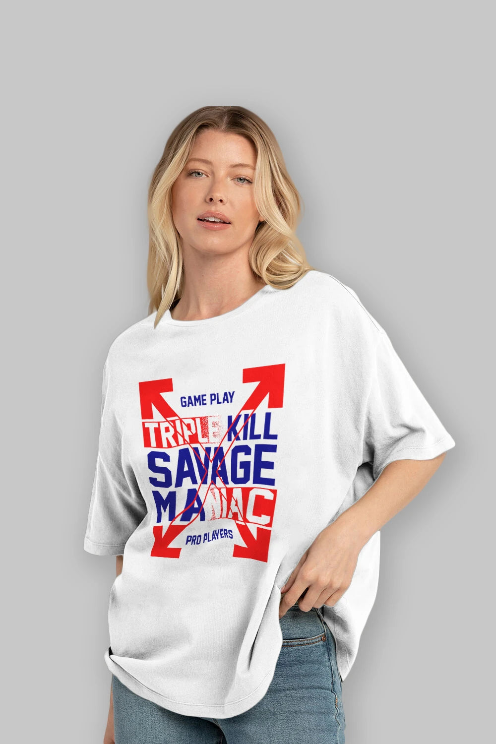 Kill Savage Ön Baskılı Oversize t-shirt Erkek Kadın Unisex