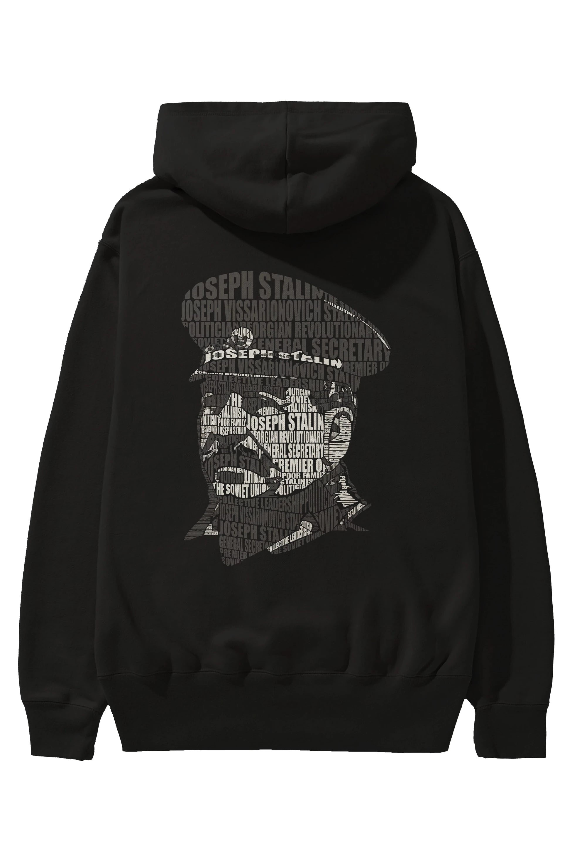 Joseph Stalin Calligram Arka Baskılı Hoodie Oversize Kapüşonlu Sweatshirt Erkek Kadın Unisex
