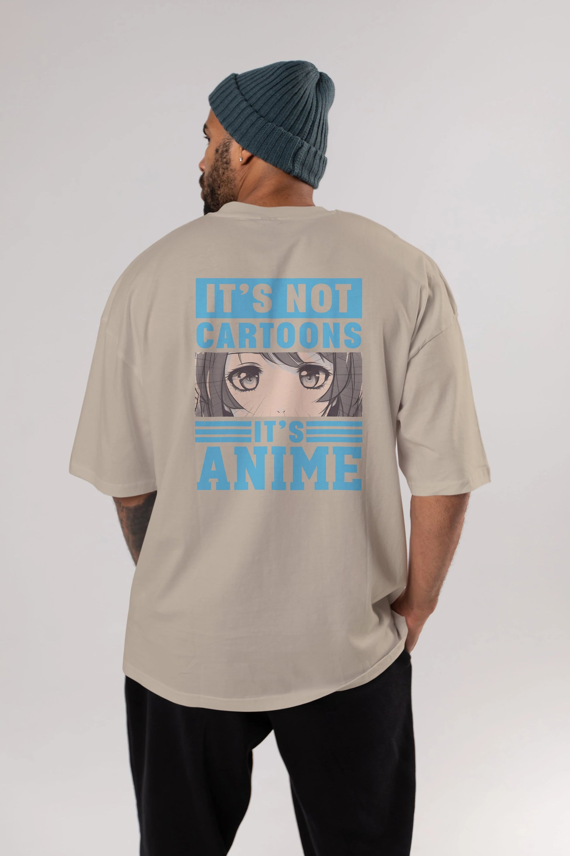 Its Anime Anime Arka Baskılı Oversize t-shirt Erkek Kadın Unisex %100 pamuk tişort