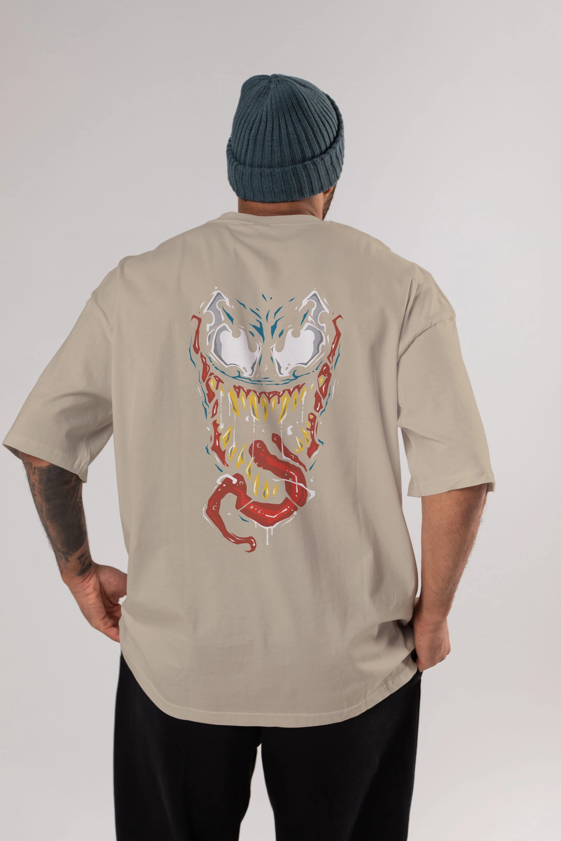 Venom (15) Arka Baskılı Oversize t-shirt Erkek Kadın Unisex %100 Pamuk Bisiklet Yaka tişort