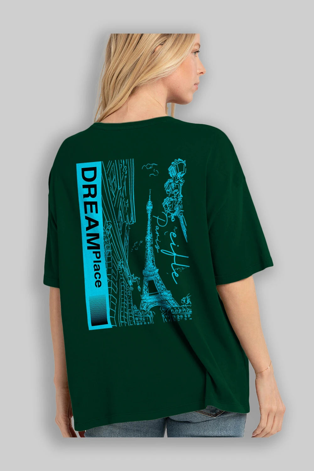 Dream Place Arka Baskılı Oversize t-shirt Erkek Kadın Unisex