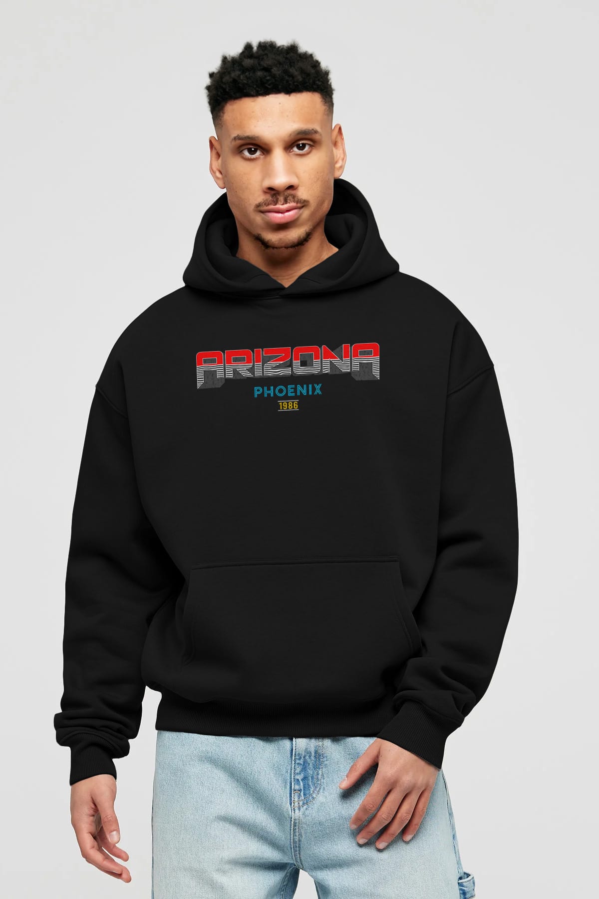 Arizona Ön Baskılı Oversize Hoodie Kapüşonlu Sweatshirt Erkek Kadın Unisex