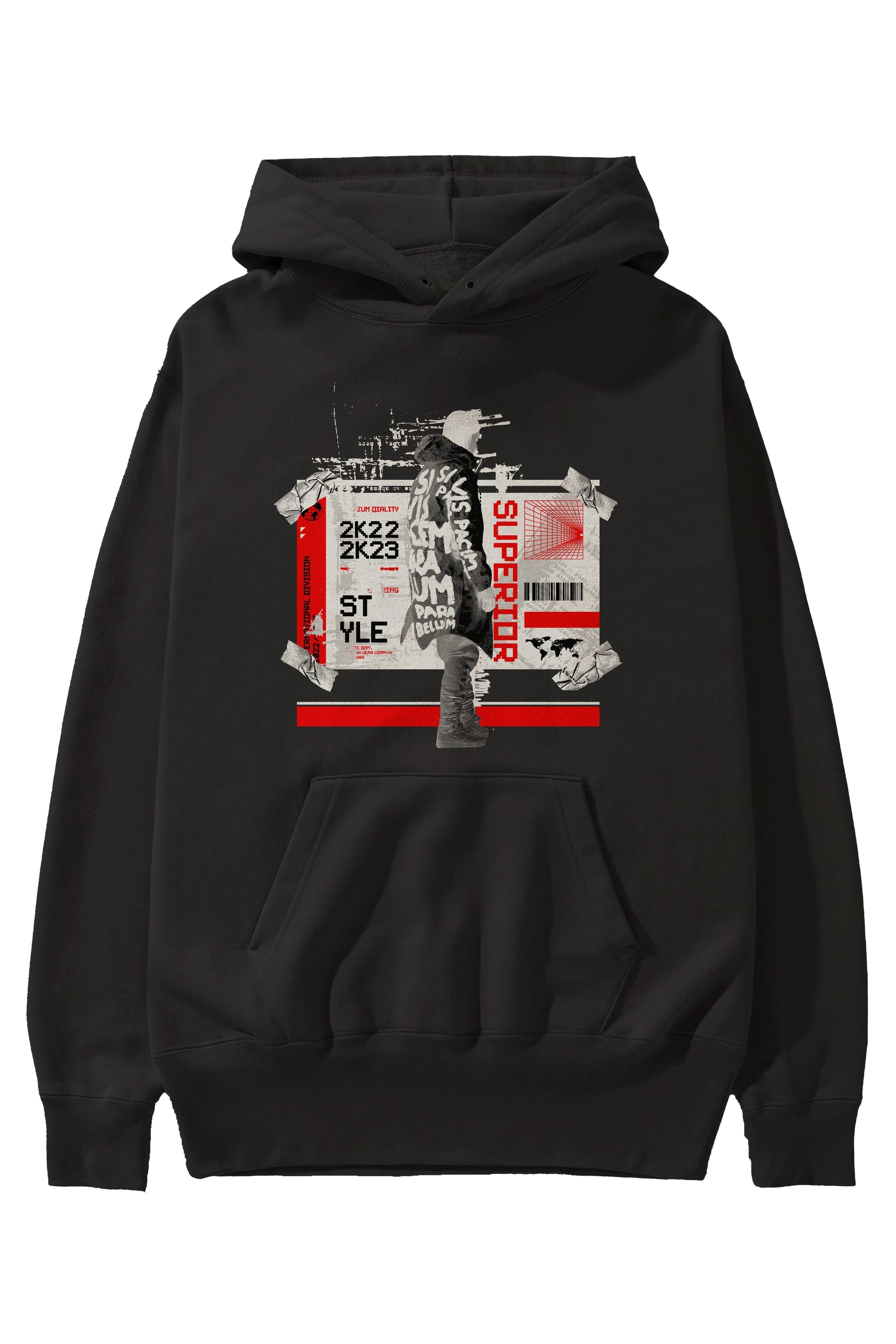 Superior Ön Baskılı Hoodie Oversize Kapüşonlu Sweatshirt Erkek Kadın Unisex