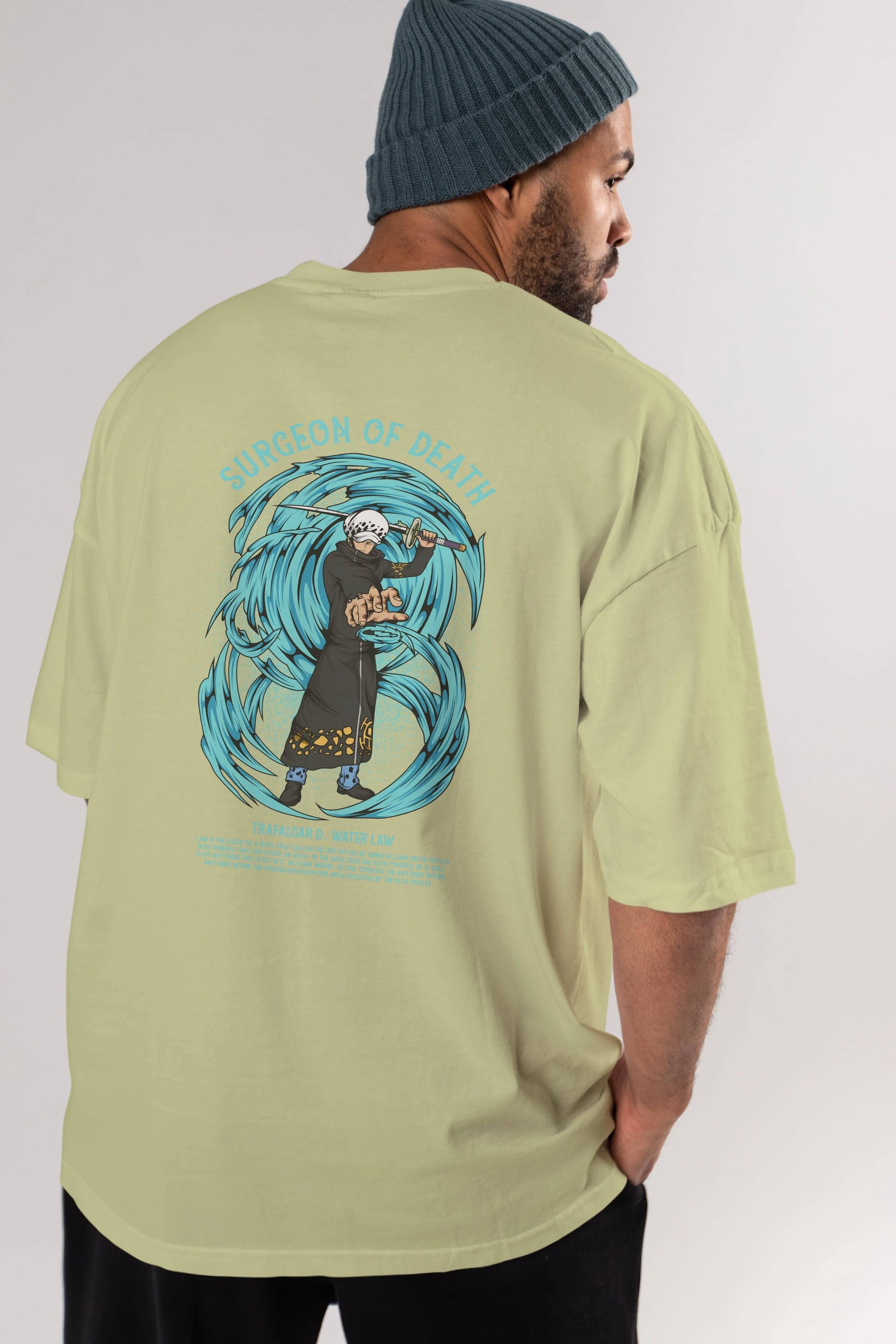 Trafalgad D. Water Law Anime Arka Baskılı Oversize t-shirt Erkek Kadın Unisex