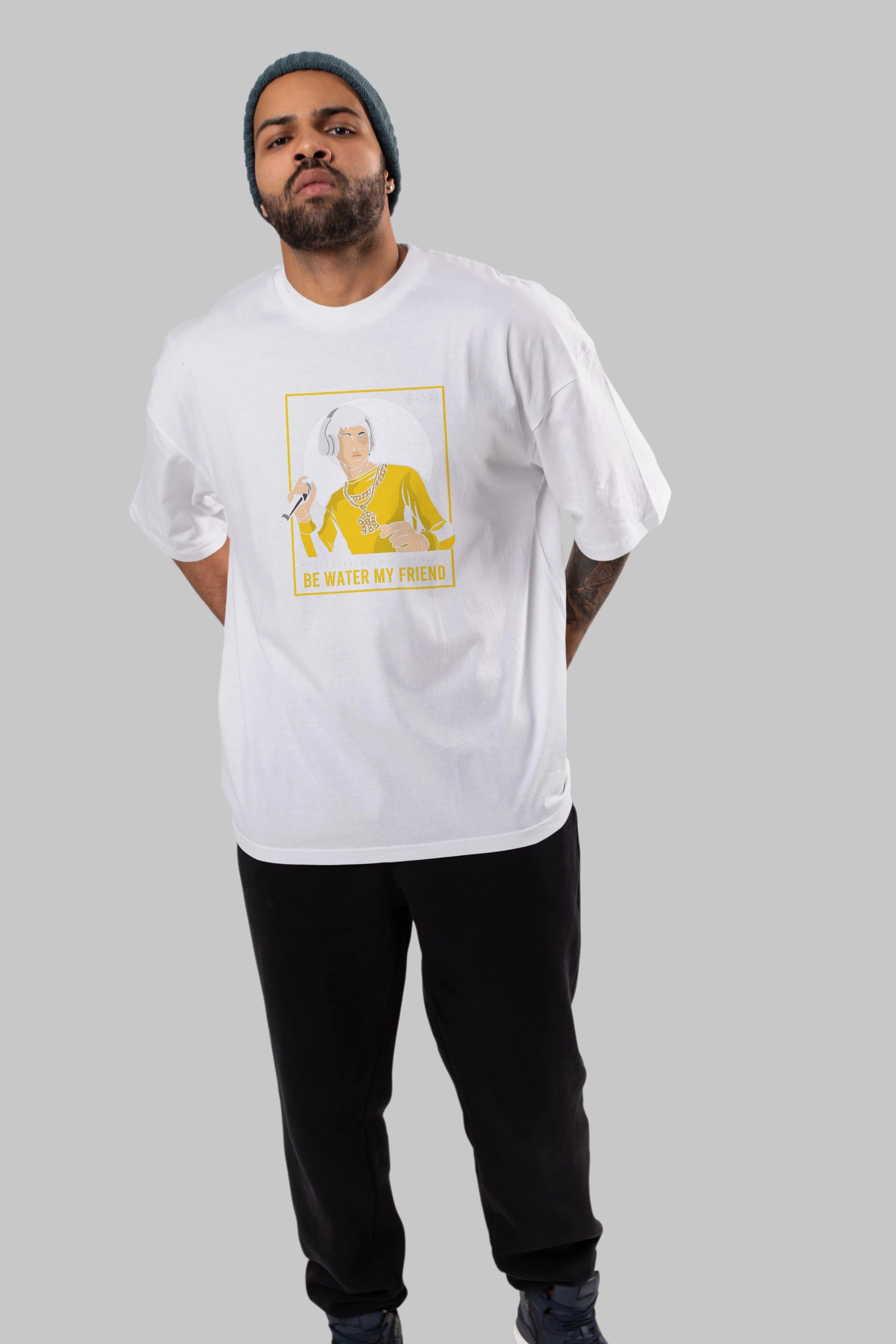 Bruce Lee Rapper Ön Baskılı Oversize t-shirt Erkek Kadın Unisex %100 Pamuk tişort