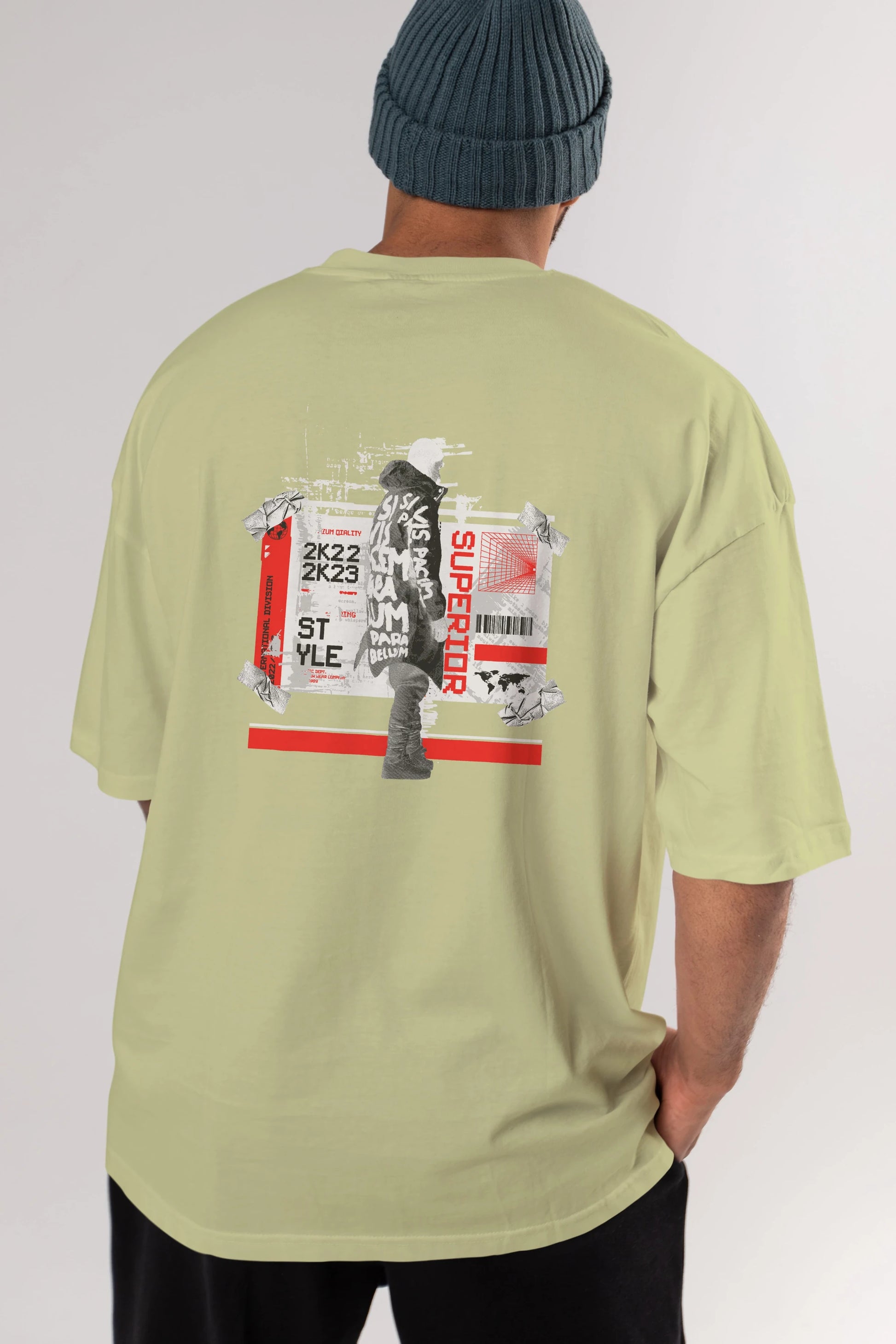 Superior Arka Baskılı Oversize t-shirt Erkek Kadın Unisex