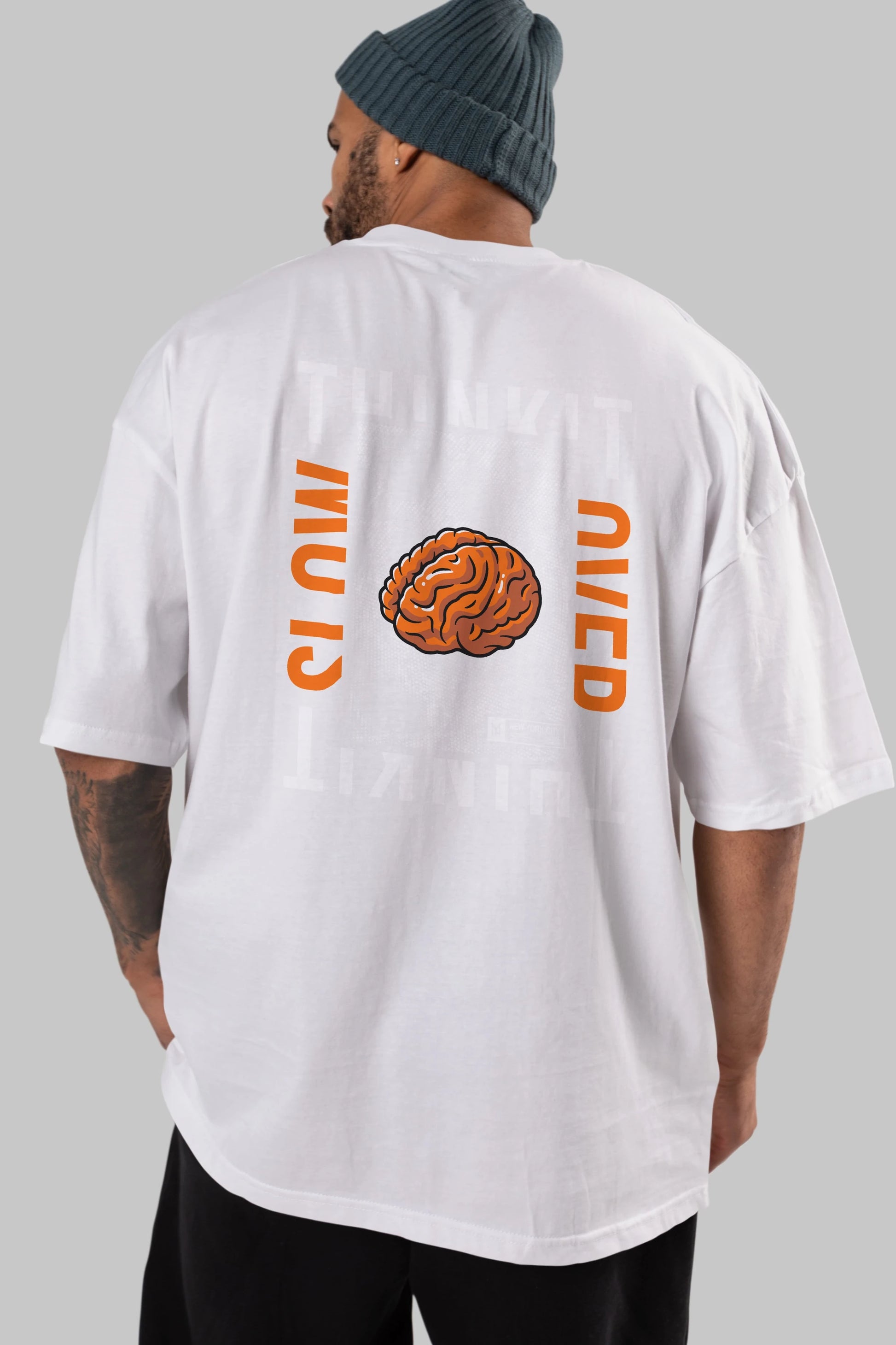 Think it Arka Baskılı Oversize t-shirt Erkek Kadın Unisex