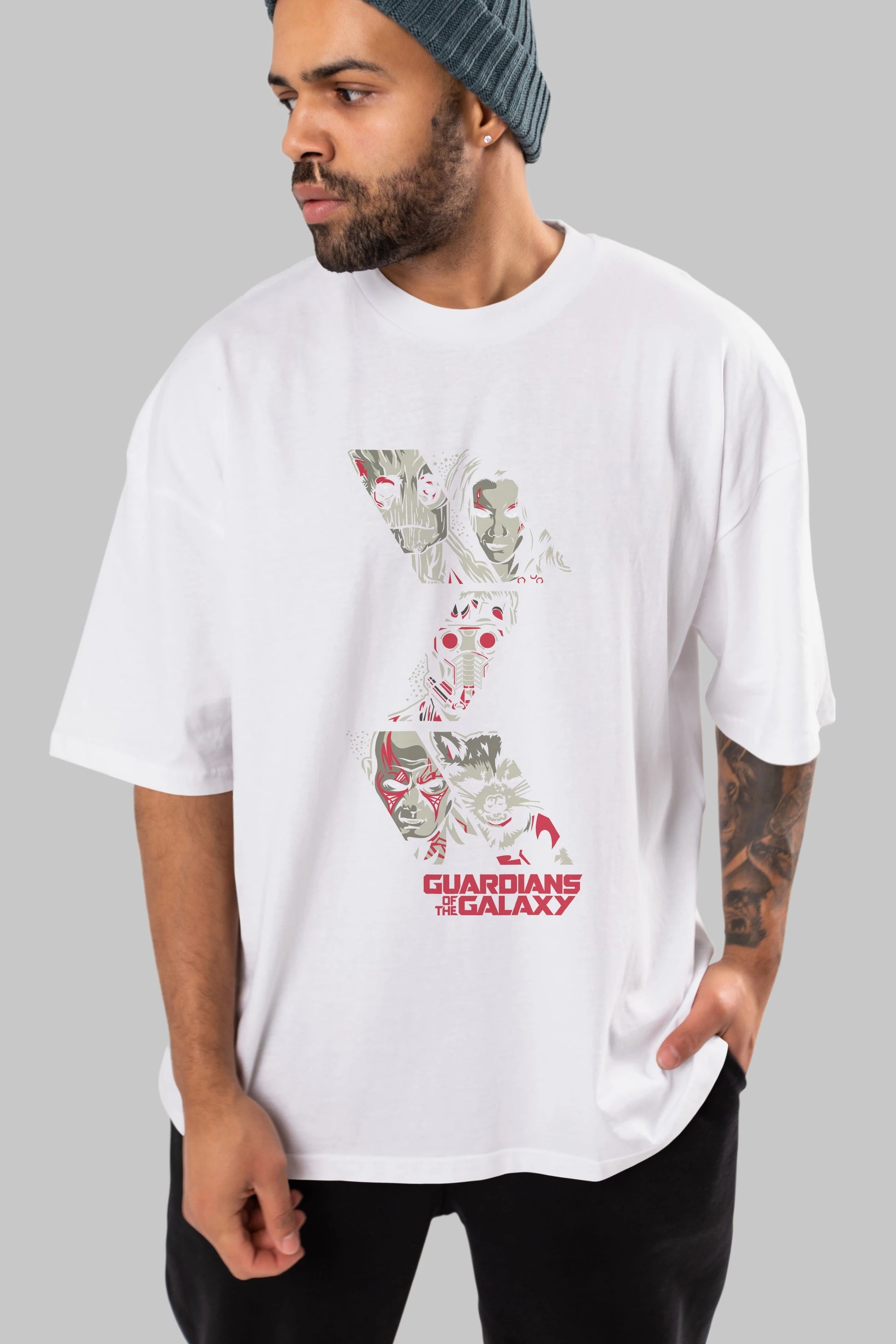 Guardians of The Galaxy (2) Ön Baskılı Oversize t-shirt Erkek Kadın Unisex %100 Pamuk Bisiklet Yaka tişort