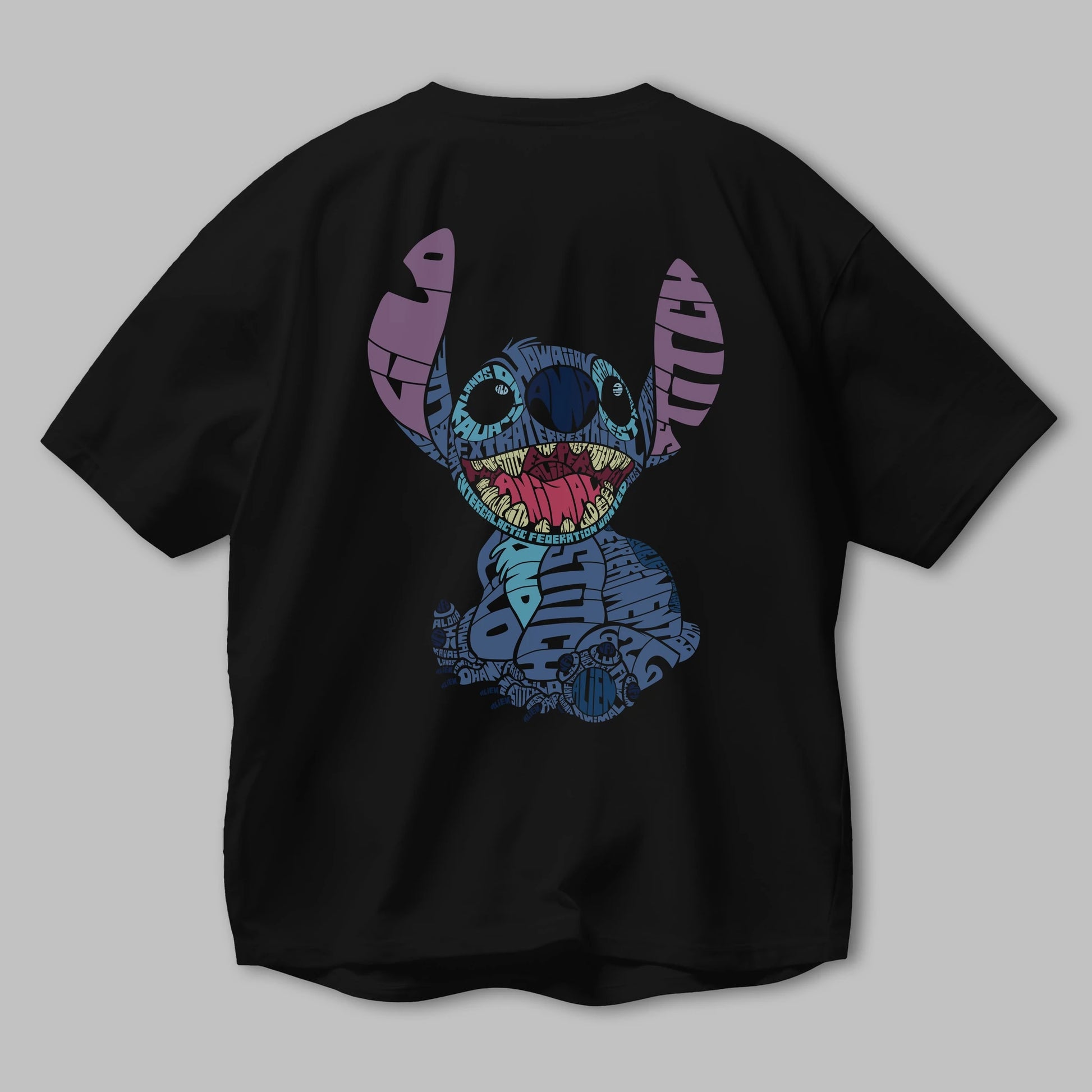 Stitch Arka Baskılı Oversize t-shirt %100 pamuk Erkek Kadın Unisex