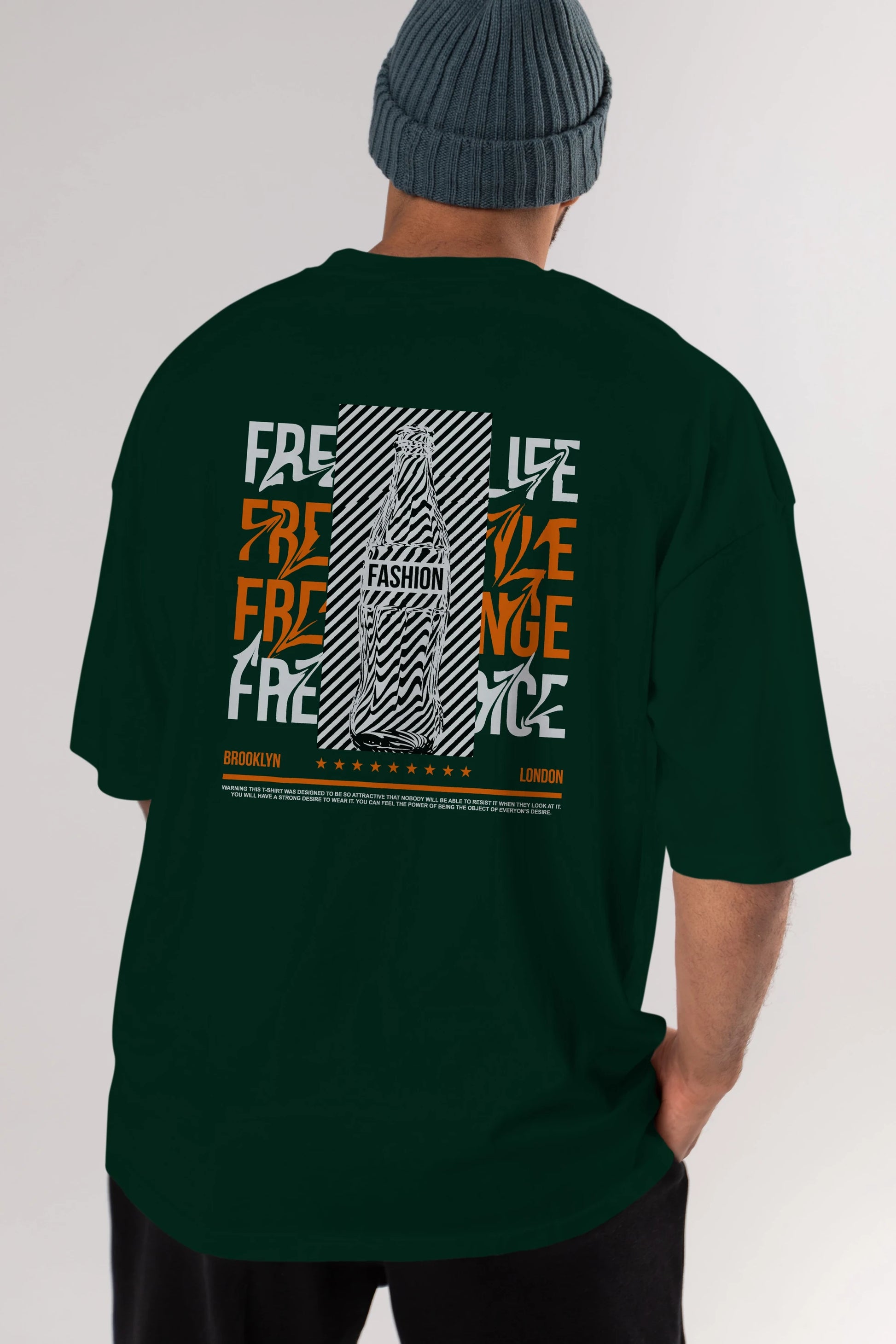 Freedom Life Arka Baskılı Oversize t-shirt Erkek Kadın Unisex