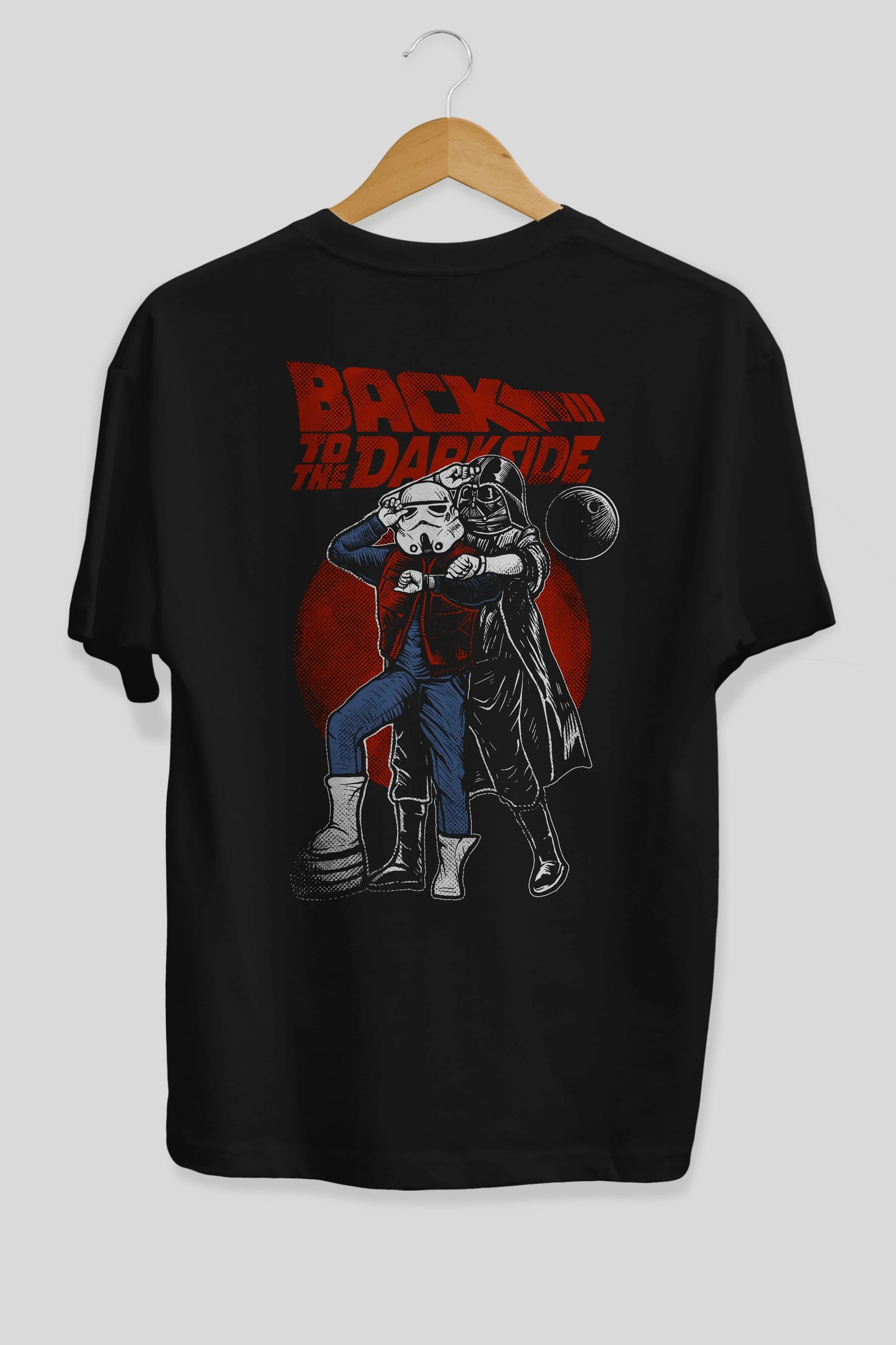 Back To The Darkside Arka Baskılı Oversize t-shirt Erkek Kadın Unisex %100 Pamuk