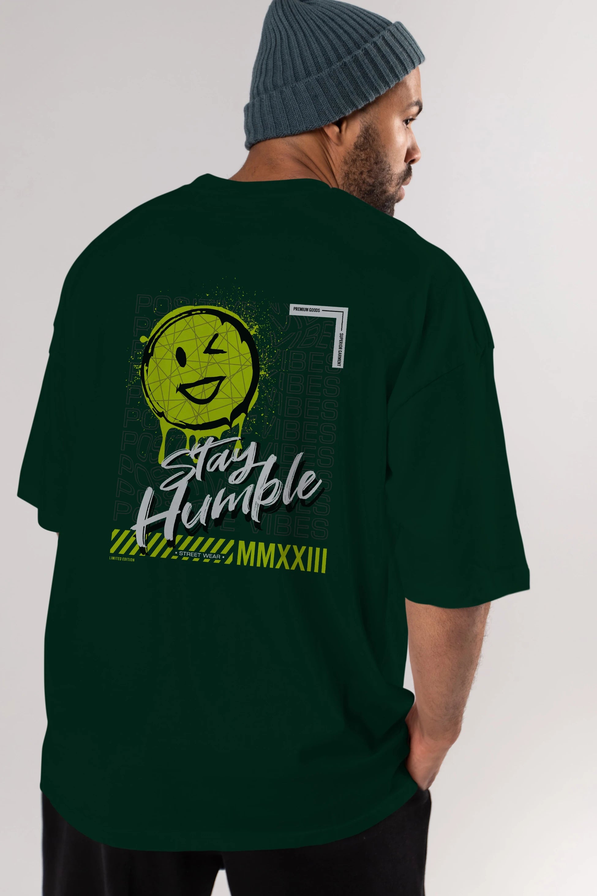 Stay Humble Arka Baskılı Oversize t-shirt Erkek Kadın Unisex