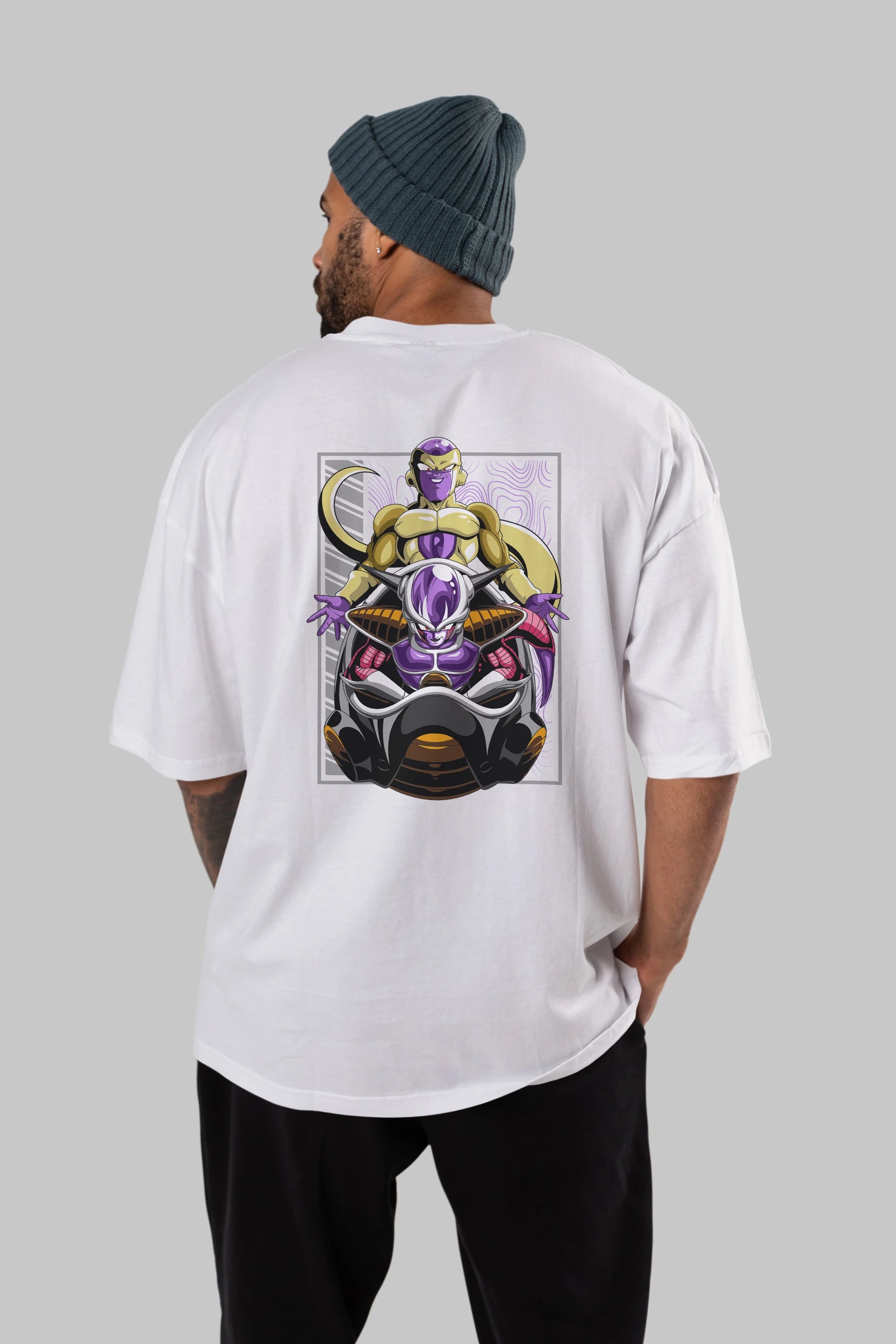 DragonBall Freezer Anime Arka Baskılı Oversize t-shirt Erkek Kadın Unisex