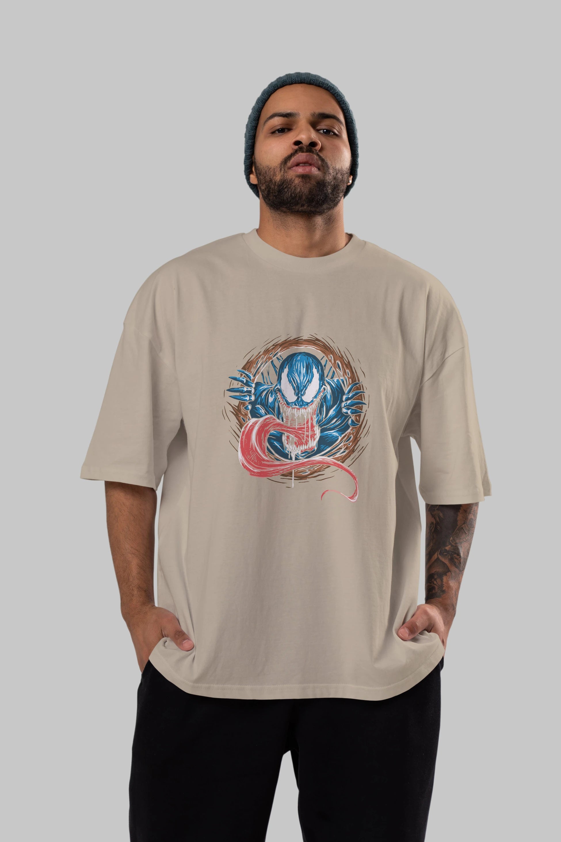 Venom (7) Ön Baskılı Oversize t-shirt Erkek Kadın Unisex %100 Pamuk Bisiklet Yaka tişort
