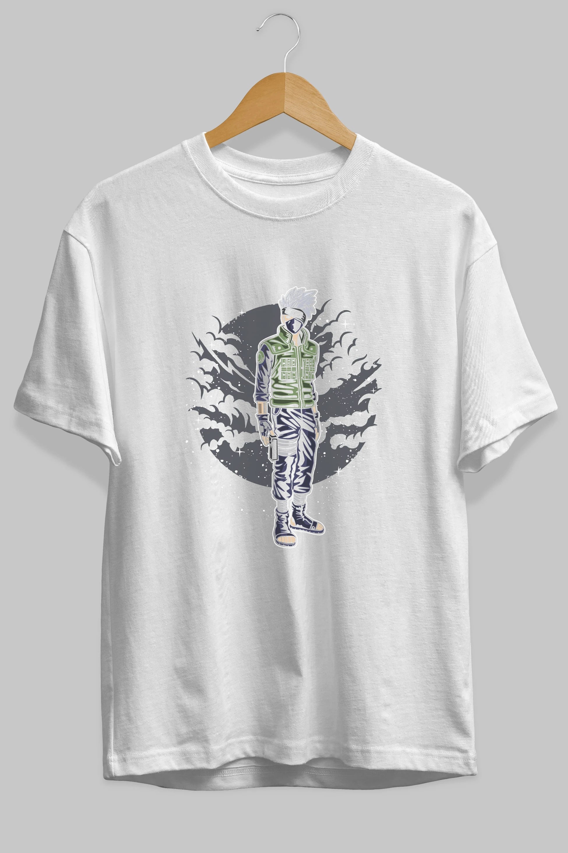 SHINOBI Ön Baskılı Oversize t-shirt Erkek Kadın Unisex %100 Pamuk tişort