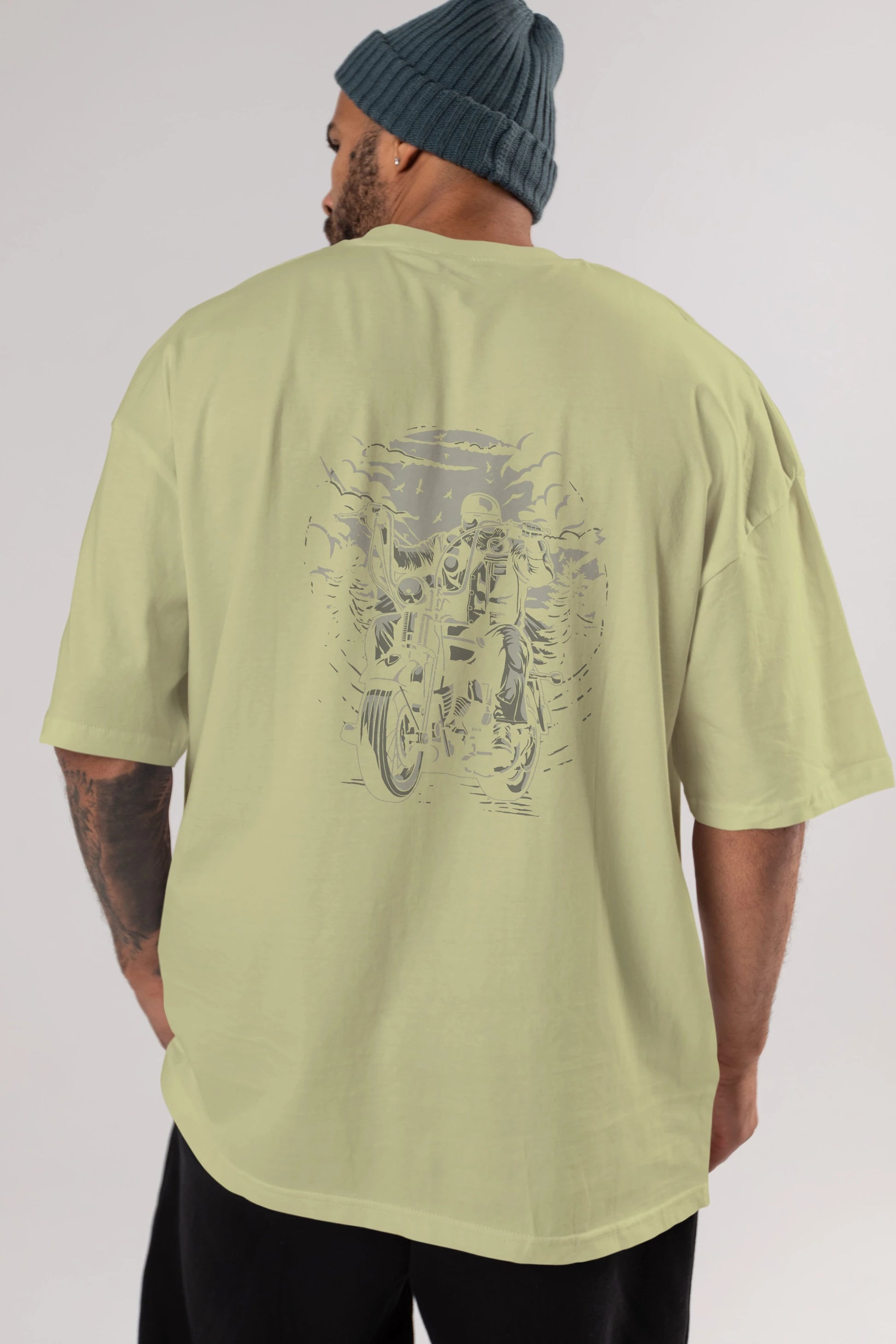 Live To Ride Arka Baskılı Oversize t-shirt Erkek Kadın Unisex %100 Pamuk