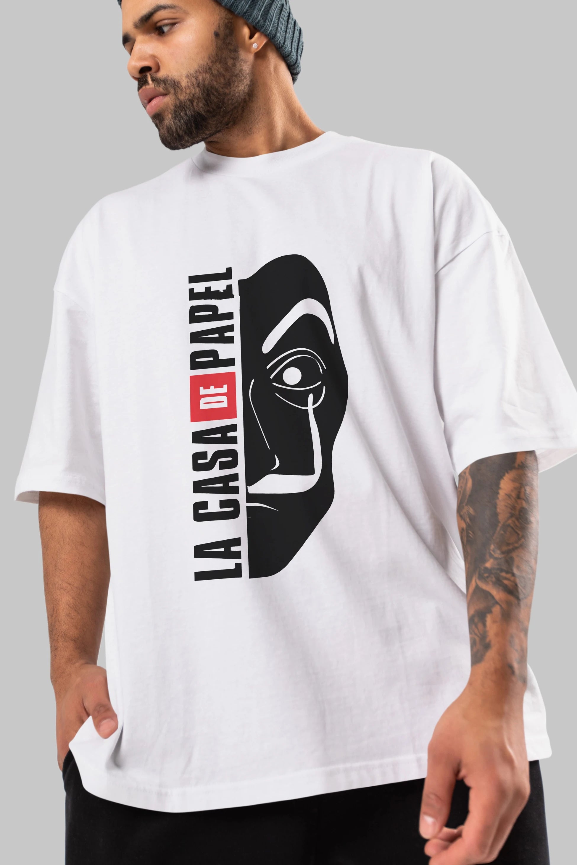 La Casa De Papel (3) Ön Baskılı Oversize t-shirt Erkek Kadın Unisex %100 Pamuk Bisiklet Yaka tişort