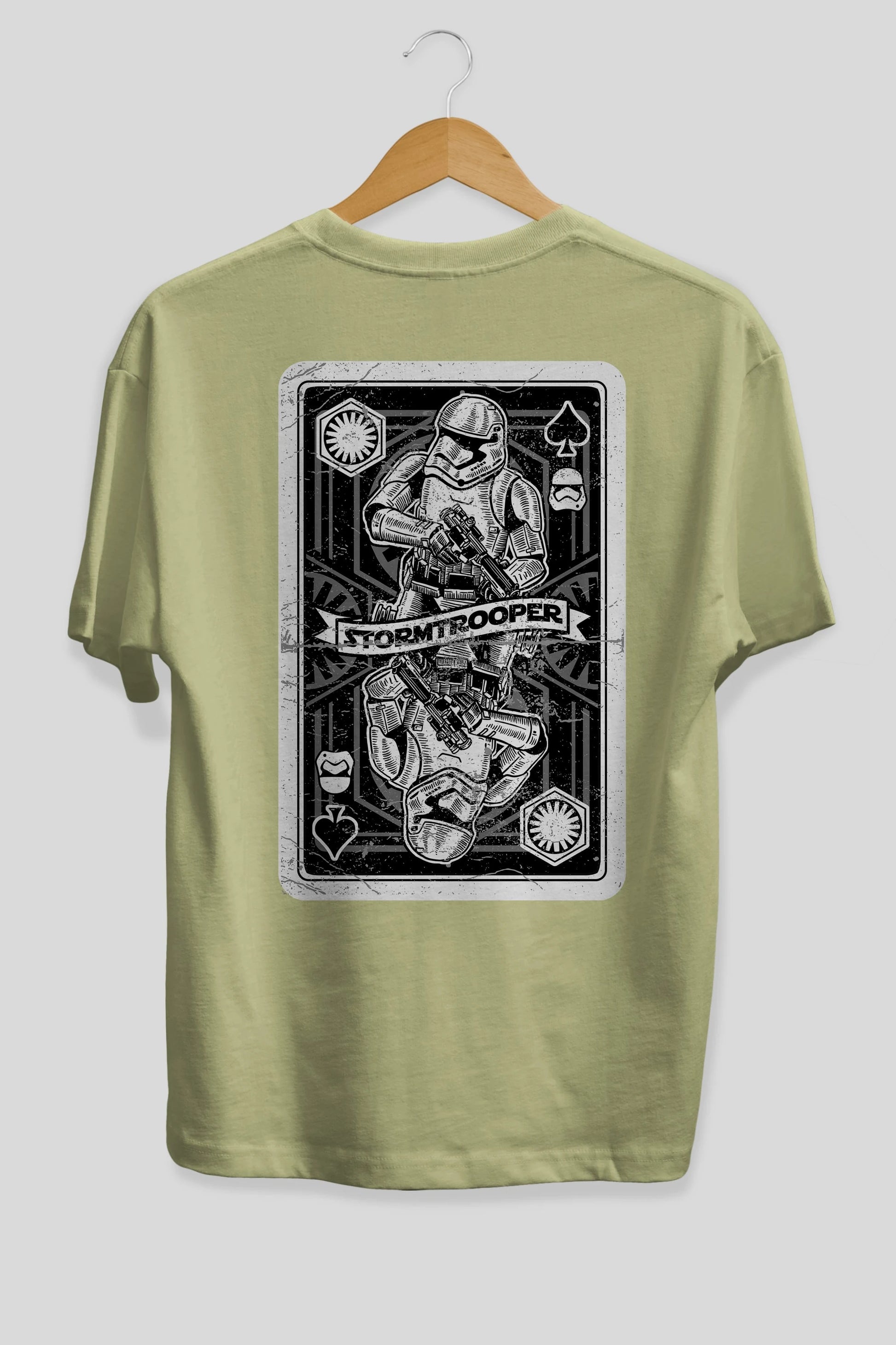 Stormtrooper Playing Card Arka Baskılı Oversize t-shirt Erkek Kadın Unisex %100 Pamuk