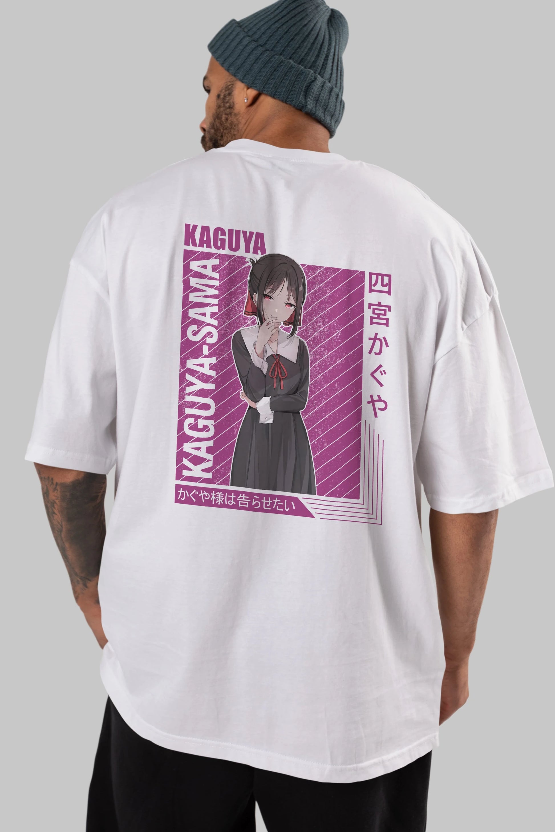 Kaguya Shinomiya 4 1 Anime Arka Baskılı Oversize t-shirt Erkek Kadın Unisex