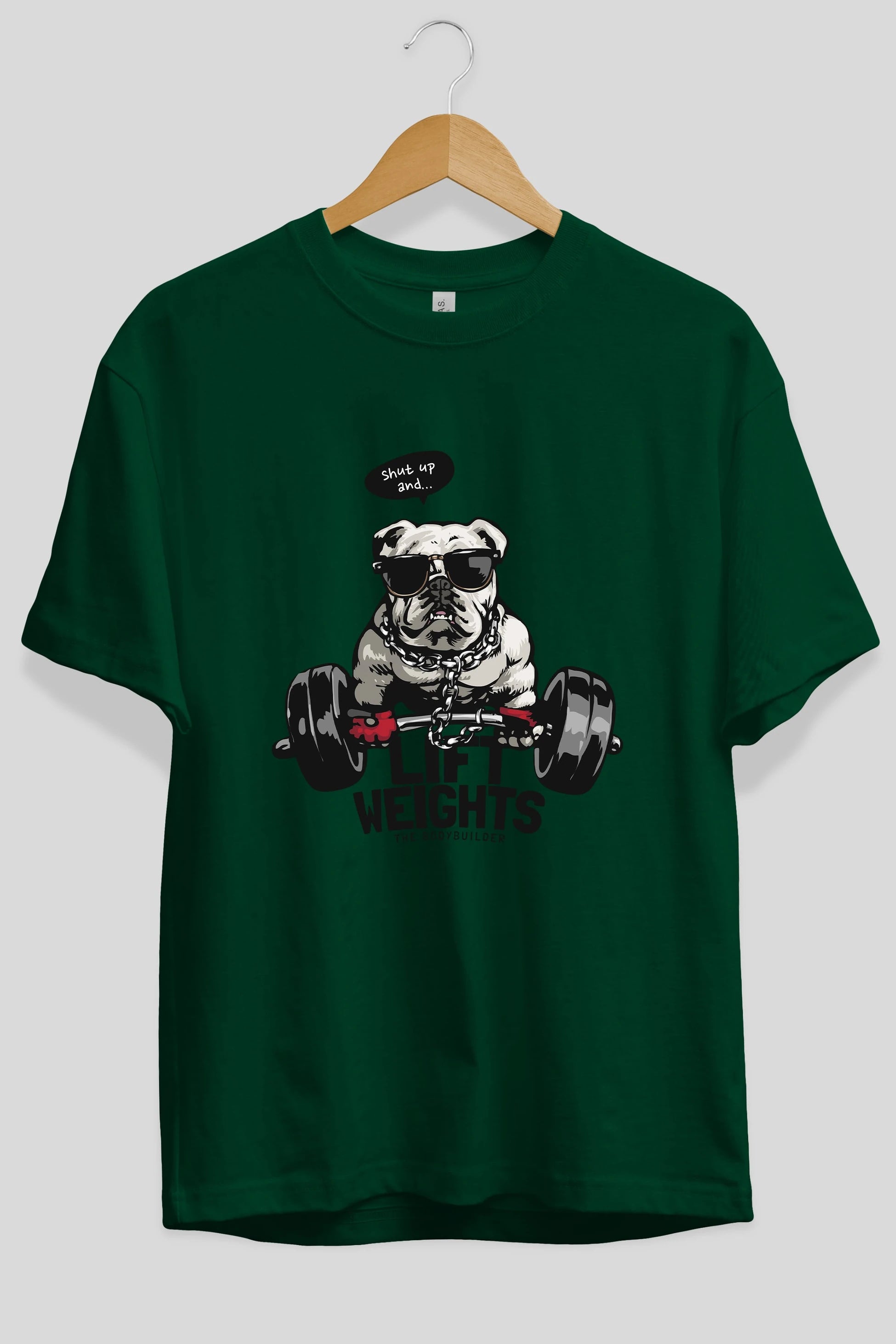 Teddy Bear Lift Weights Ön Baskılı Oversize t-shirt Erkek Kadın Unisex %100 Pamuk