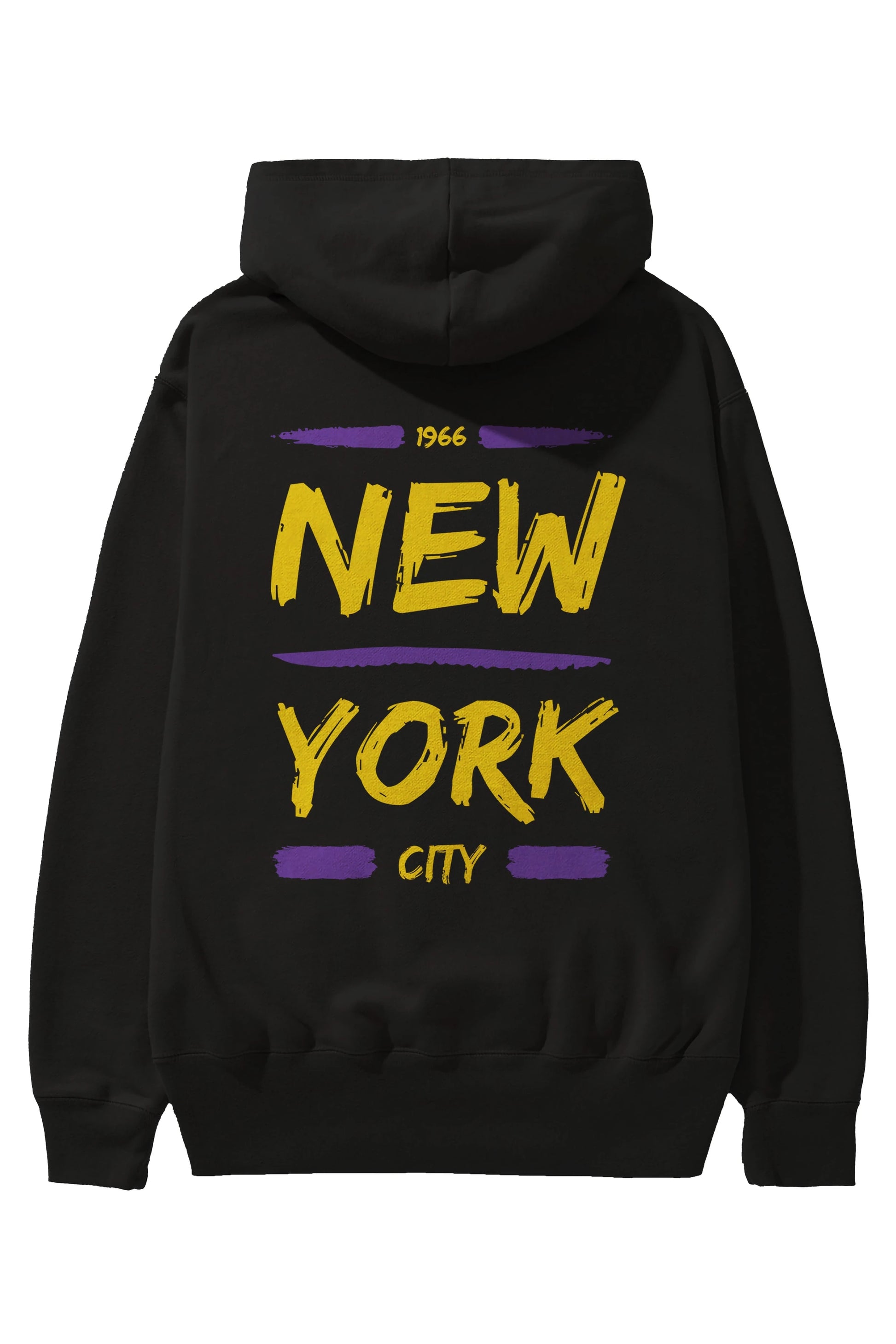 New York City 2 Arka Baskılı Oversize Hoodie Kapüşonlu Sweatshirt Erkek Kadın Unisex