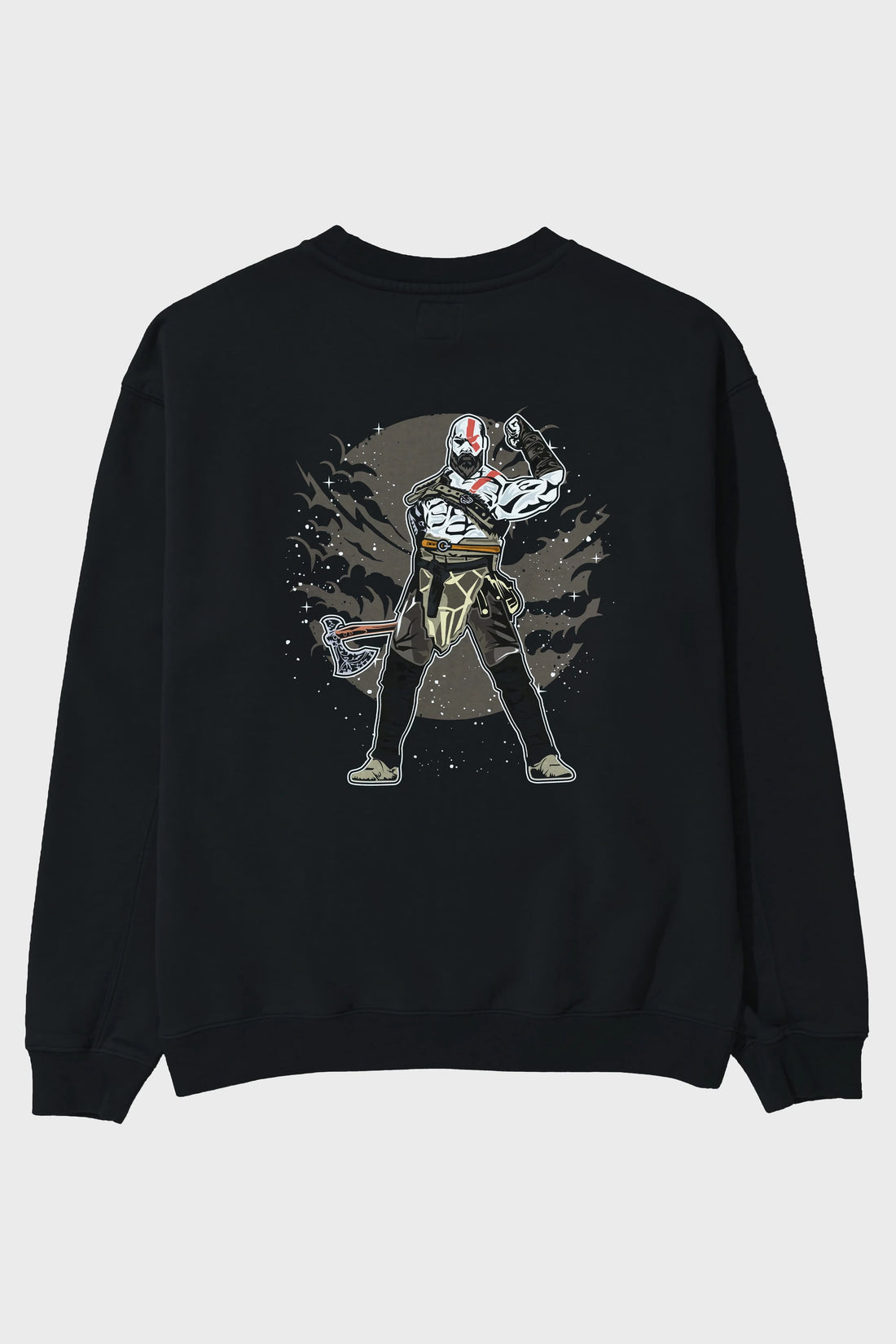 GOD OF WAR Arka Baskılı Oversize Sweatshirt Erkek Kadın Unisex