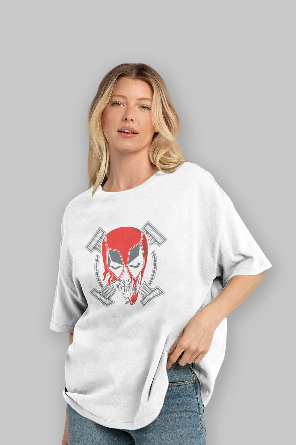 Deadpool (7) Ön Baskılı Oversize t-shirt Erkek Kadın Unisex %100 Pamuk Bisiklet Yaka tişort