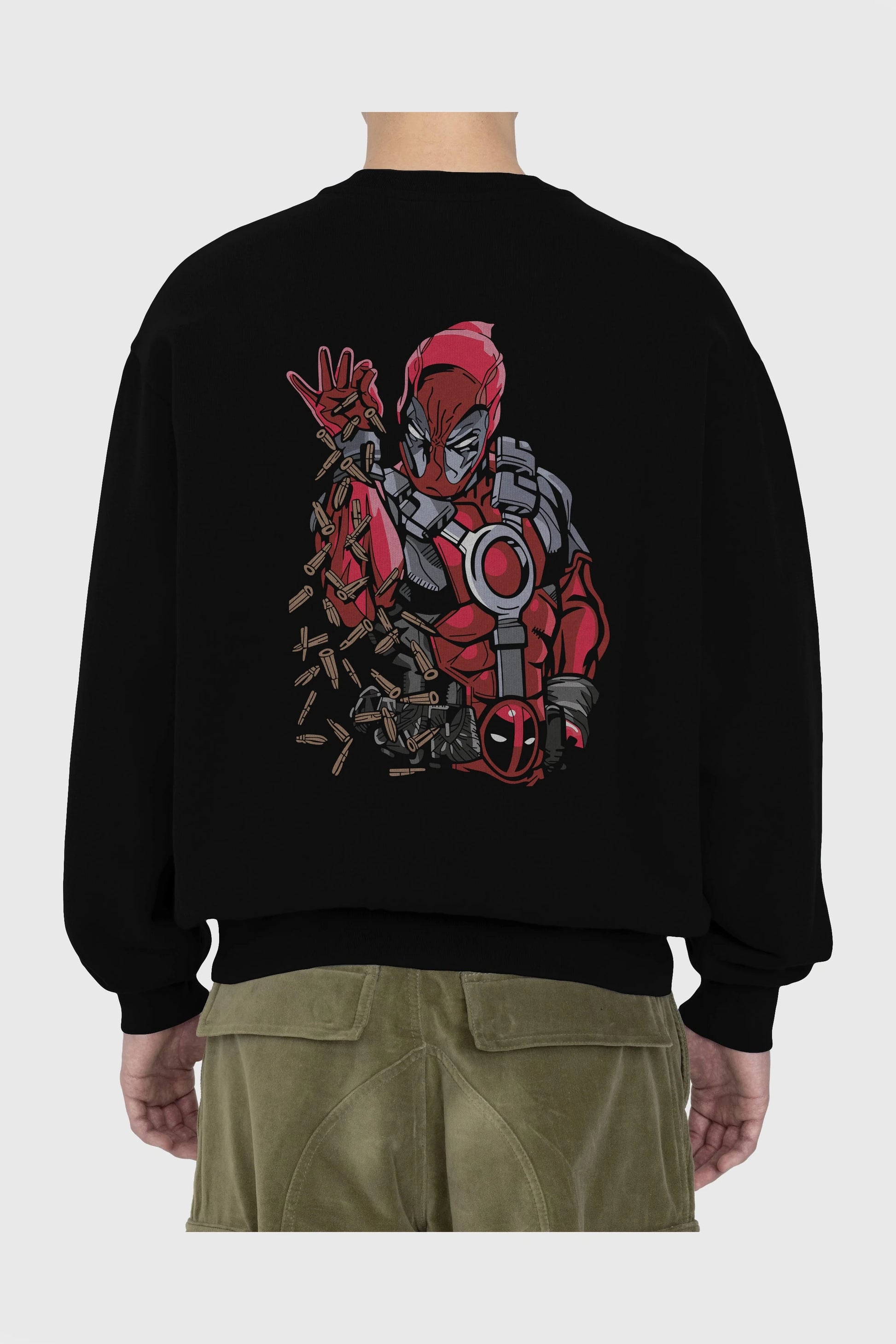 Deadpool (2) Arka Baskılı Oversize Sweatshirt Erkek Kadın Unisex