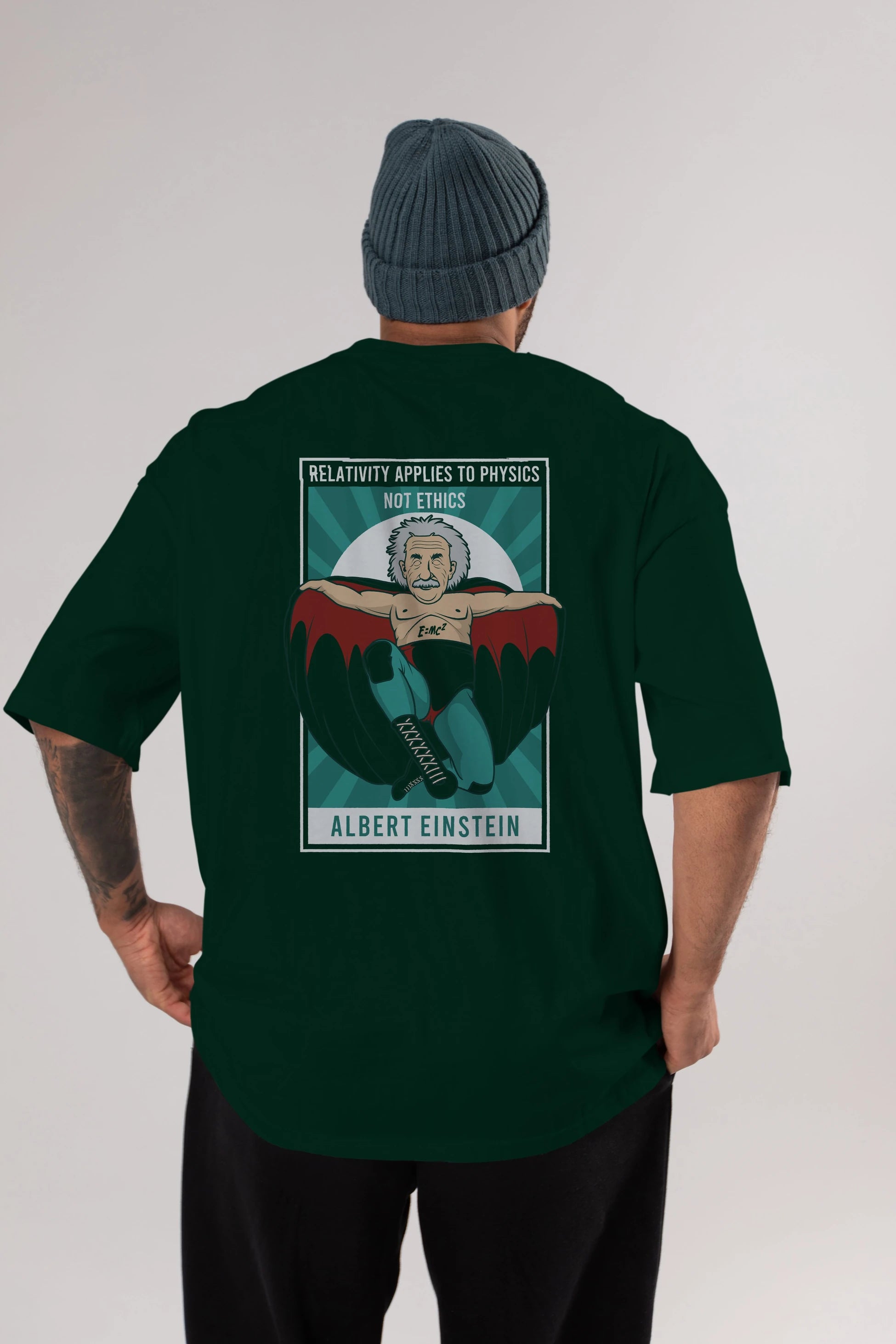 Nacho Libre Einstein Arka Baskılı Oversize t-shirt Erkek Kadın Unisex %100 Pamuk tişort
