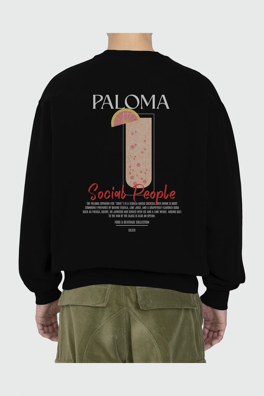 Paloma Arka Baskılı Oversize Sweatshirt Erkek Kadın Unisex