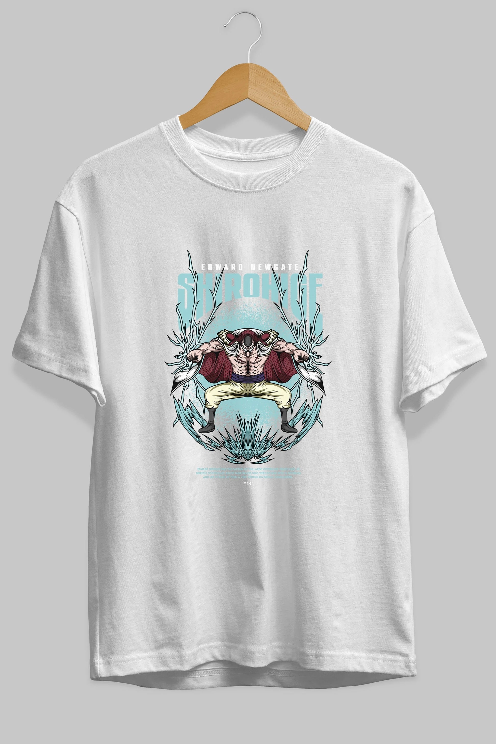 Shirohige Anime Ön Baskılı Oversize t-shirt %100 pamuk Erkek Kadın Unisex