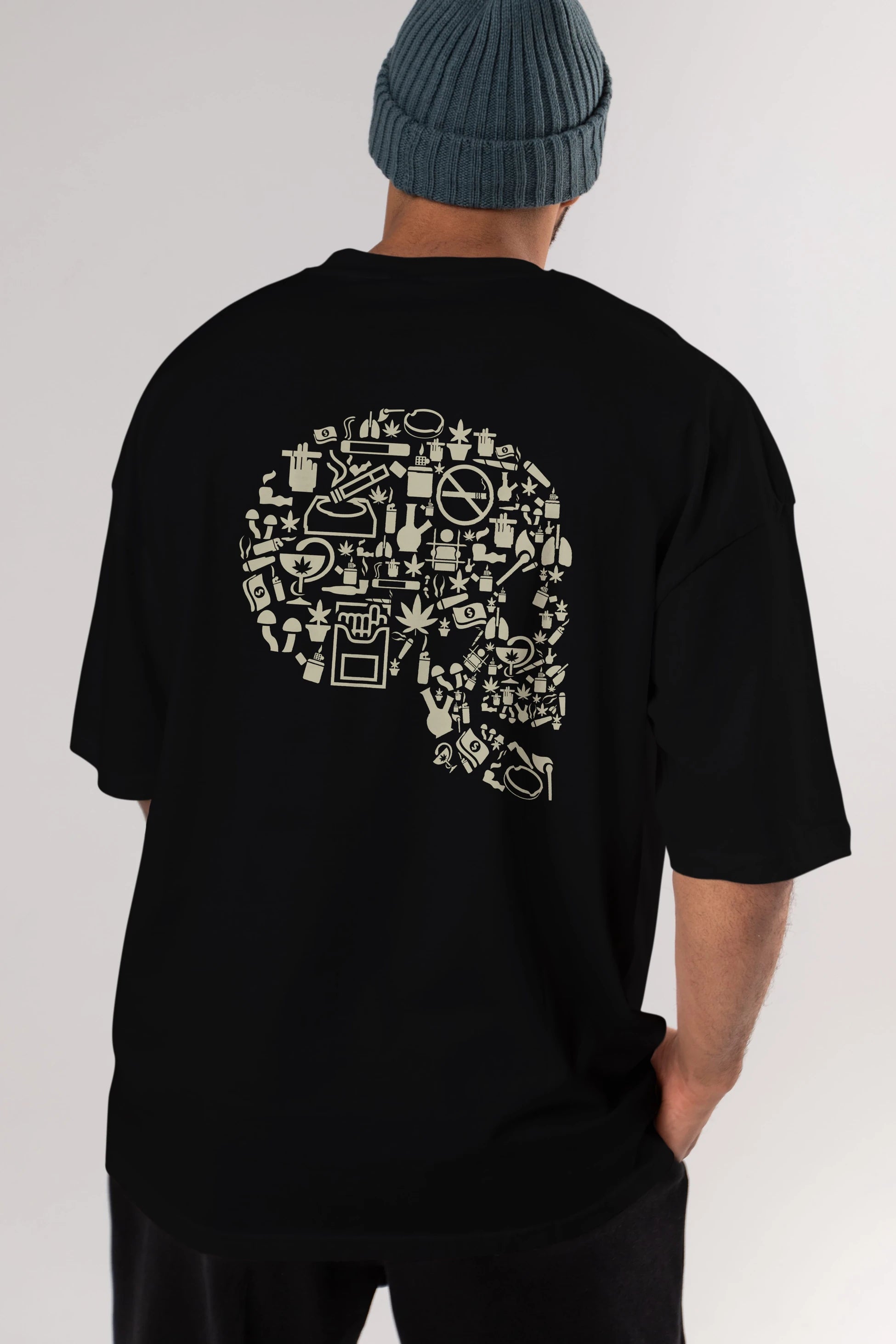 Smoking Kills Arka Baskılı Oversize t-shirt %100 pamuk Erkek Kadın Unisex