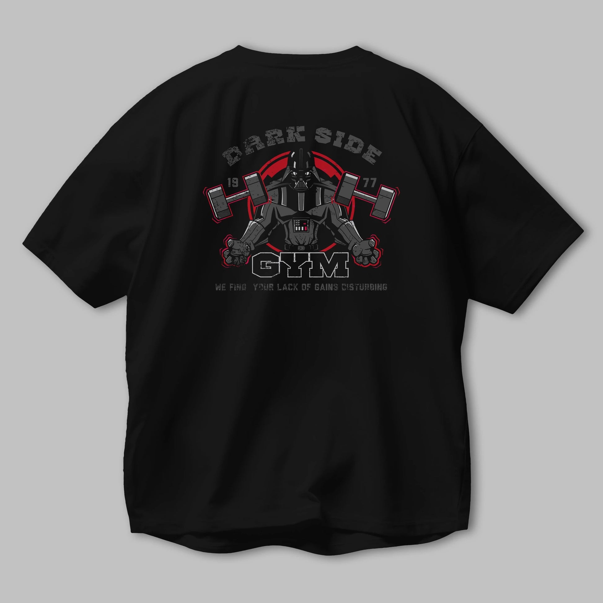 Darth Vader GYM Arka Baskılı Oversize t-shirt Erkek Kadın Unisex %100 Pamuk Bisiklet Yaka tişort