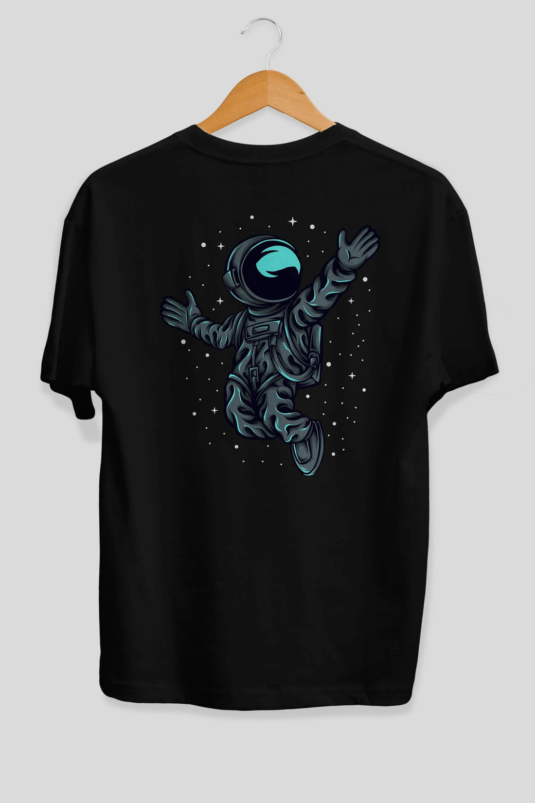Happy Astronaut Arka Baskılı Oversize t-shirt Erkek Kadın Unisex