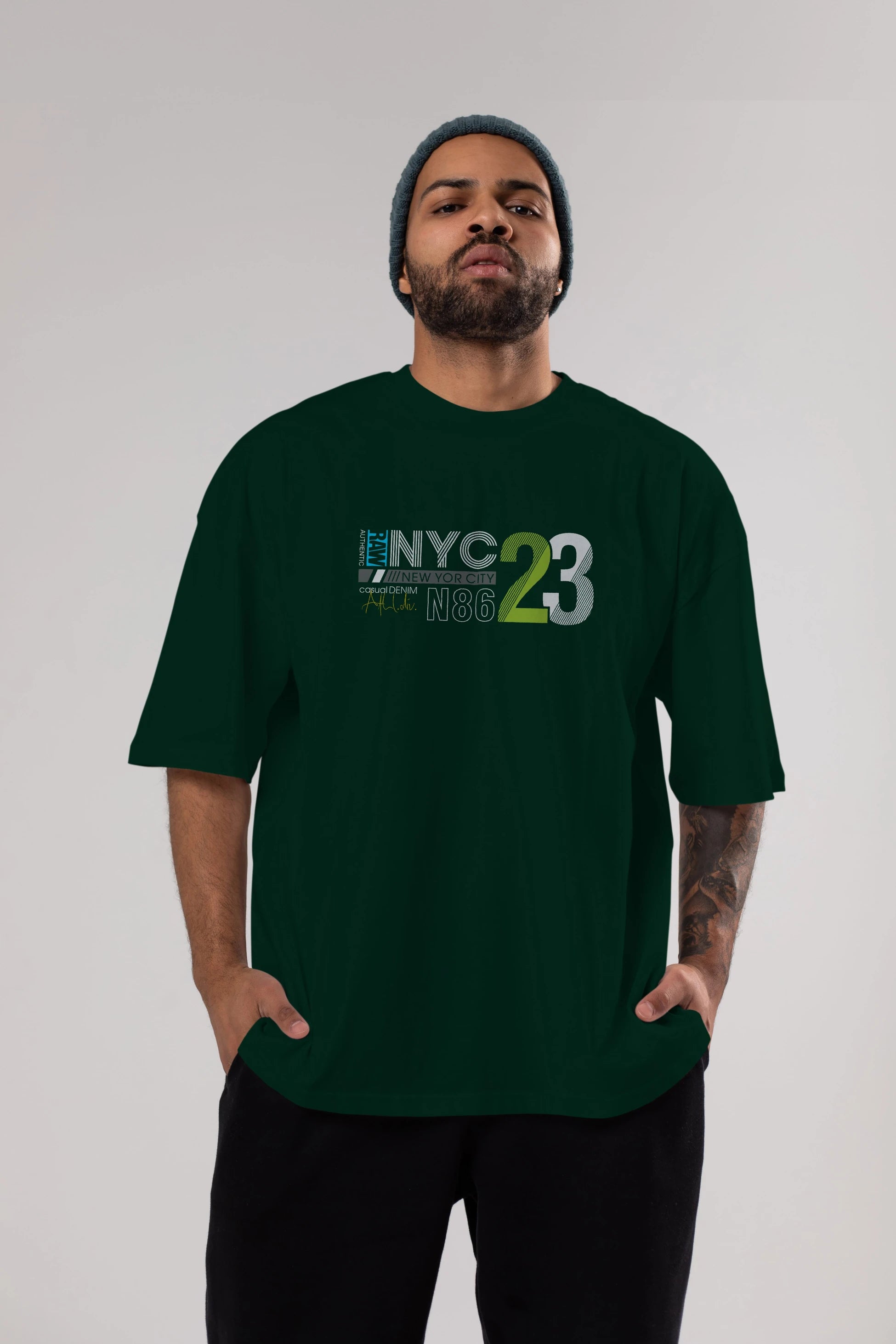 NYC 23 Ön Baskılı Oversize t-shirt Erkek Kadın Unisex