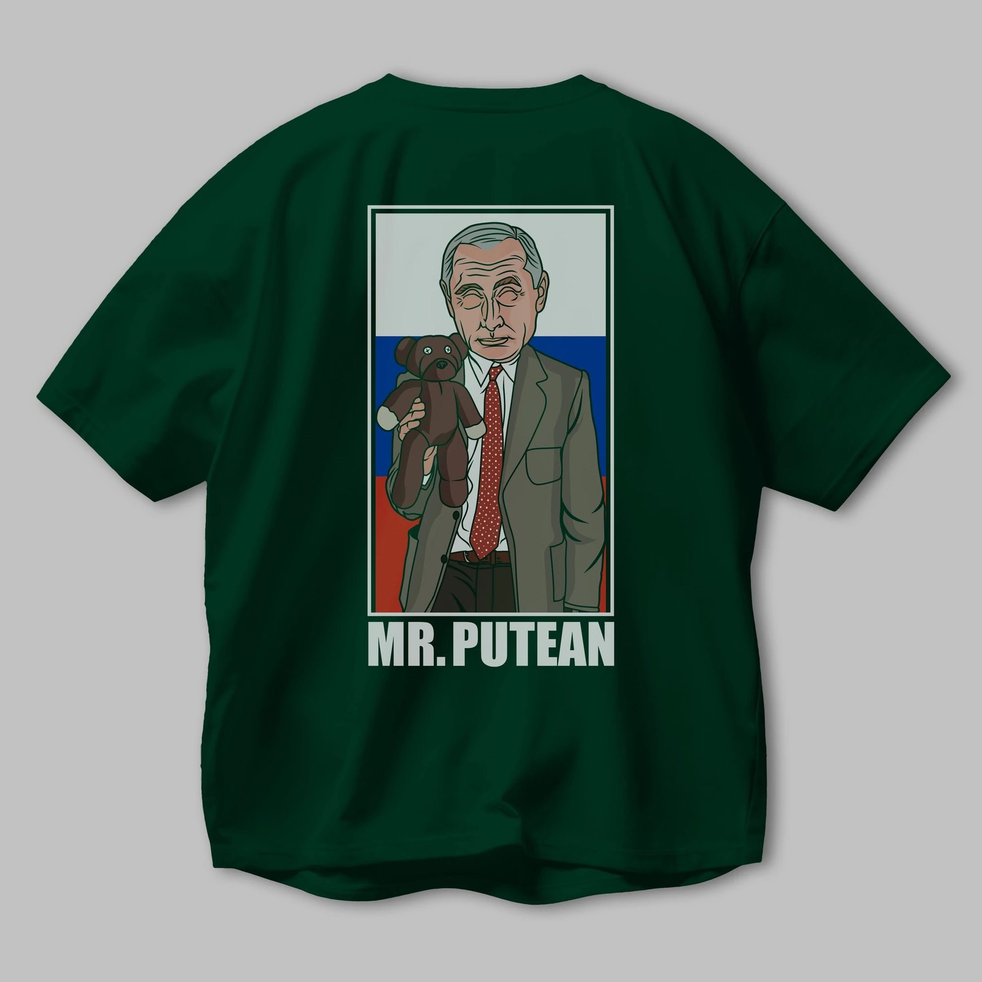 Mr Putean Arka Baskılı Oversize t-shirt Erkek Kadın Unisex %100 Pamuk tişort