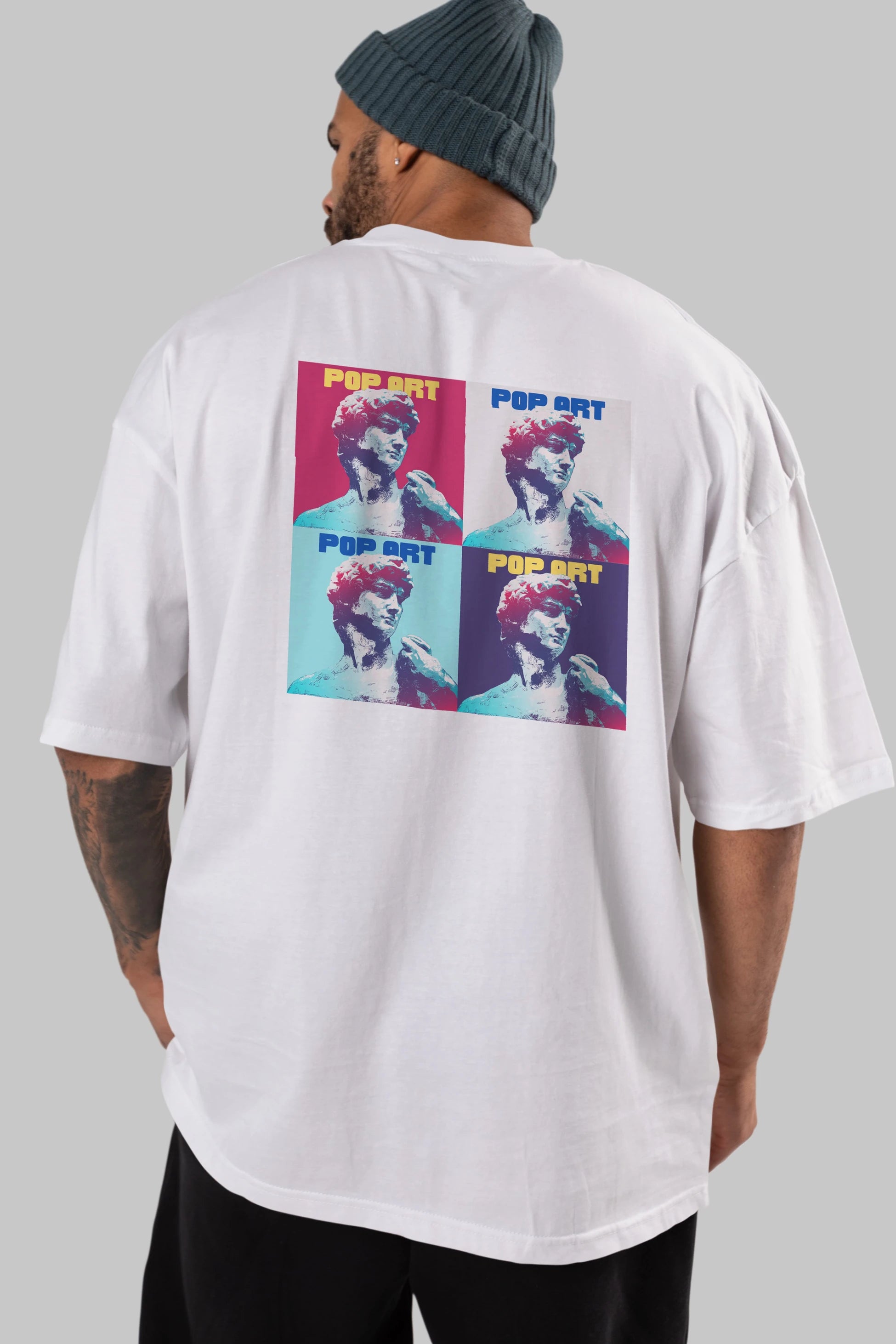 Creative Pop Art Arka Baskılı Oversize t-shirt Erkek Kadın Unisex