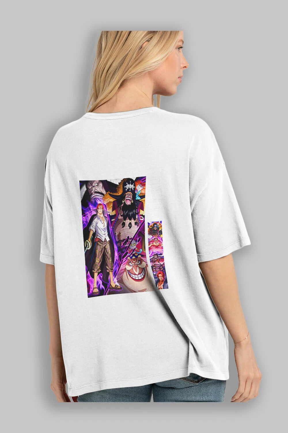 Yonko Anime Arka Baskılı Oversize t-shirt Erkek Kadın Unisex %100 pamuk tişort