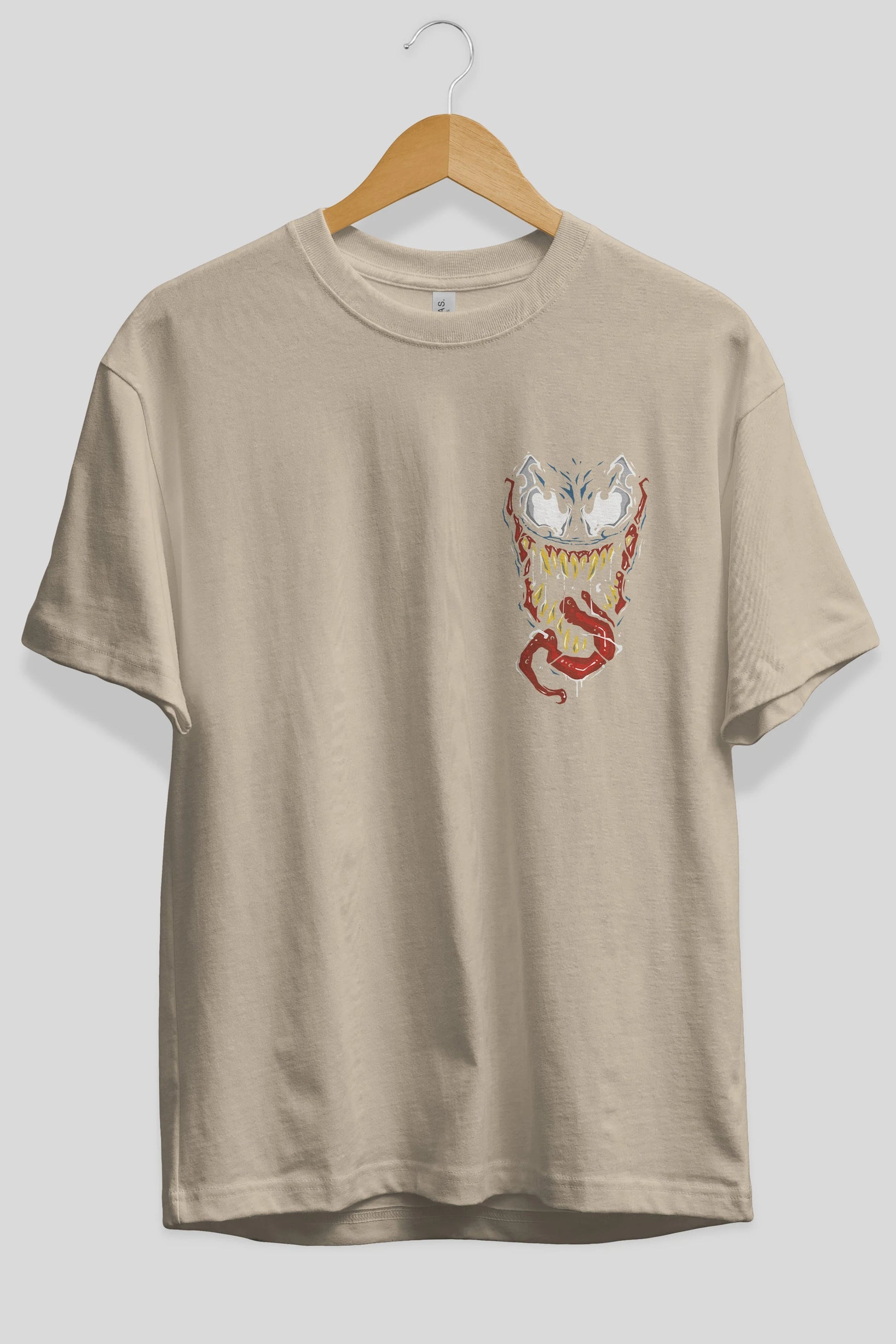 Venom (15) Ön Sol Baskılı Oversize t-shirt Erkek Kadın Unisex %100 Pamuk Bisiklet Yaka tişort