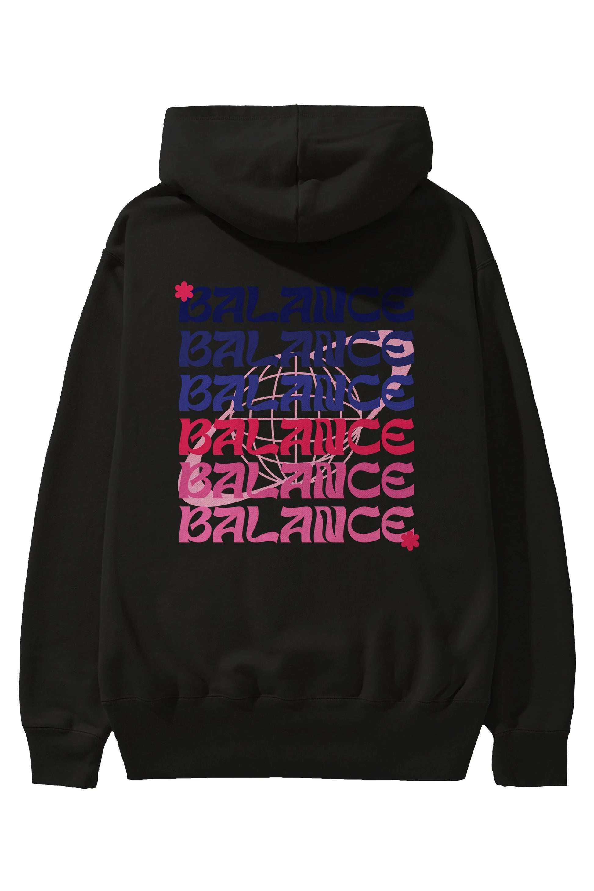 Balance Yazılı Arka Baskılı Oversize Hoodie Kapüşonlu Sweatshirt Erkek Kadın Unisex