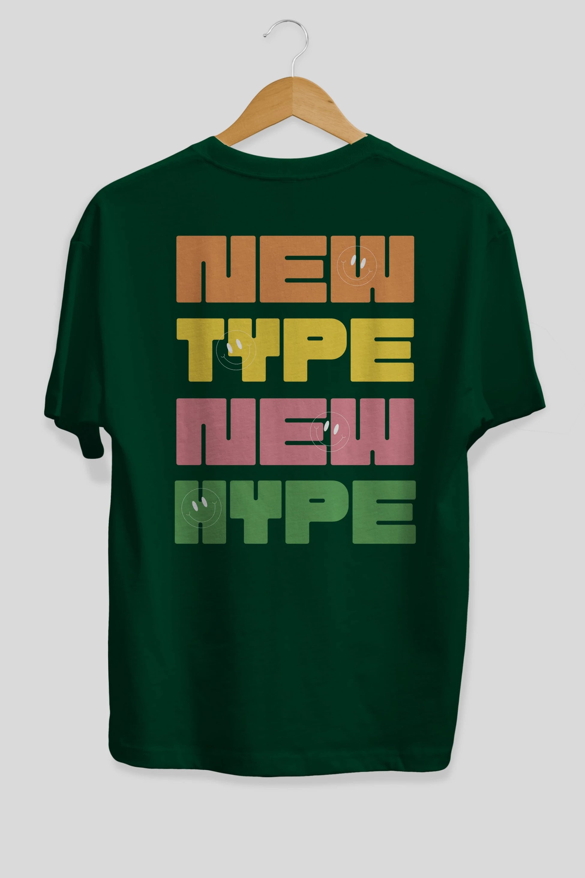 New Type New Hype Yazılı Arka Baskılı Oversize t-shirt Erkek Kadın Unisex