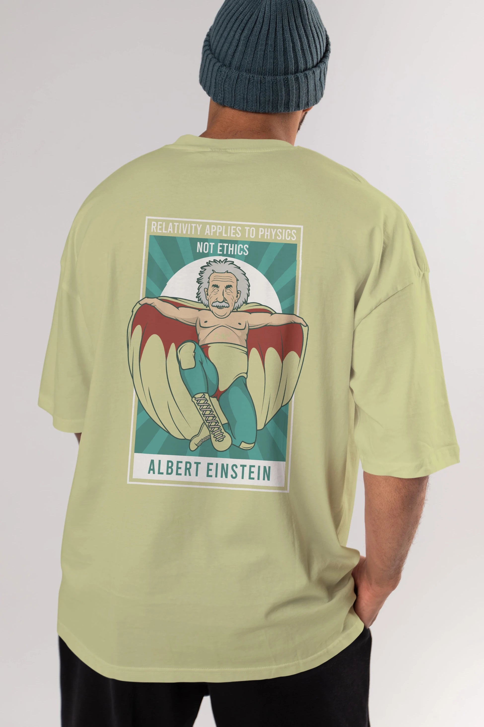 Nacho Libre Einstein Arka Baskılı Oversize t-shirt Erkek Kadın Unisex %100 Pamuk tişort