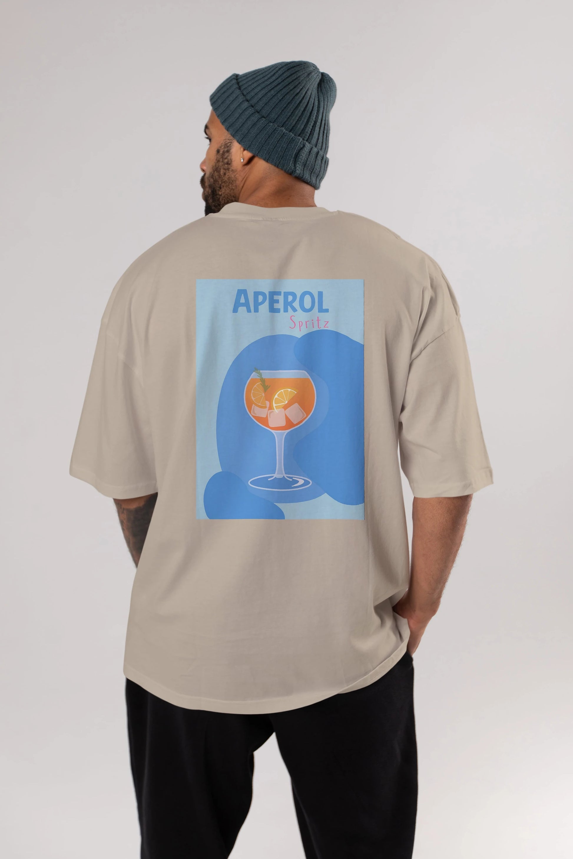 Aperol Spritz 10 Arka Baskılı Oversize t-shirt Erkek Kadın Unisex %100 Pamuk Bisiklet Yaka tişort